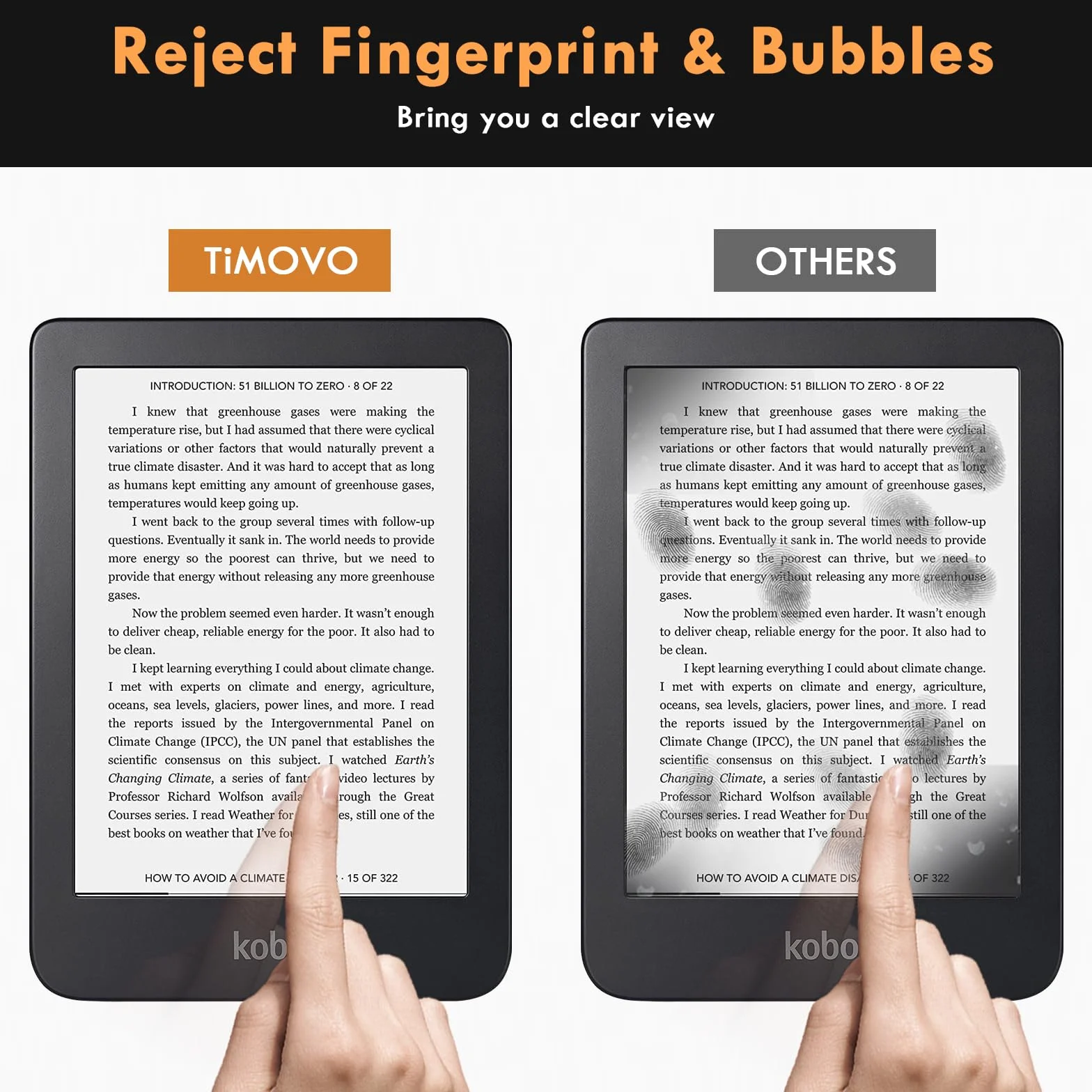 TiMOVO 3 Piezas Protector de Pantalla para Kobo Clara Colour 6" 2024/BW 2024/Kobo Clara 2E 6" 2022, Película de Pantalla PET, Anti-reflejos, Anti-arañazos, sin Burbujas-Mate