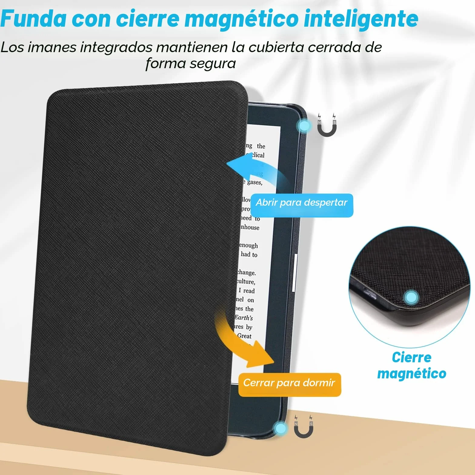 DMluna Funda para Kobo Clara Colour/BW/2E, Tolino Shine Colour/Shine 5/4, Cubierta de Cuero PU Premium, Auto Sleep/Wake, Negro