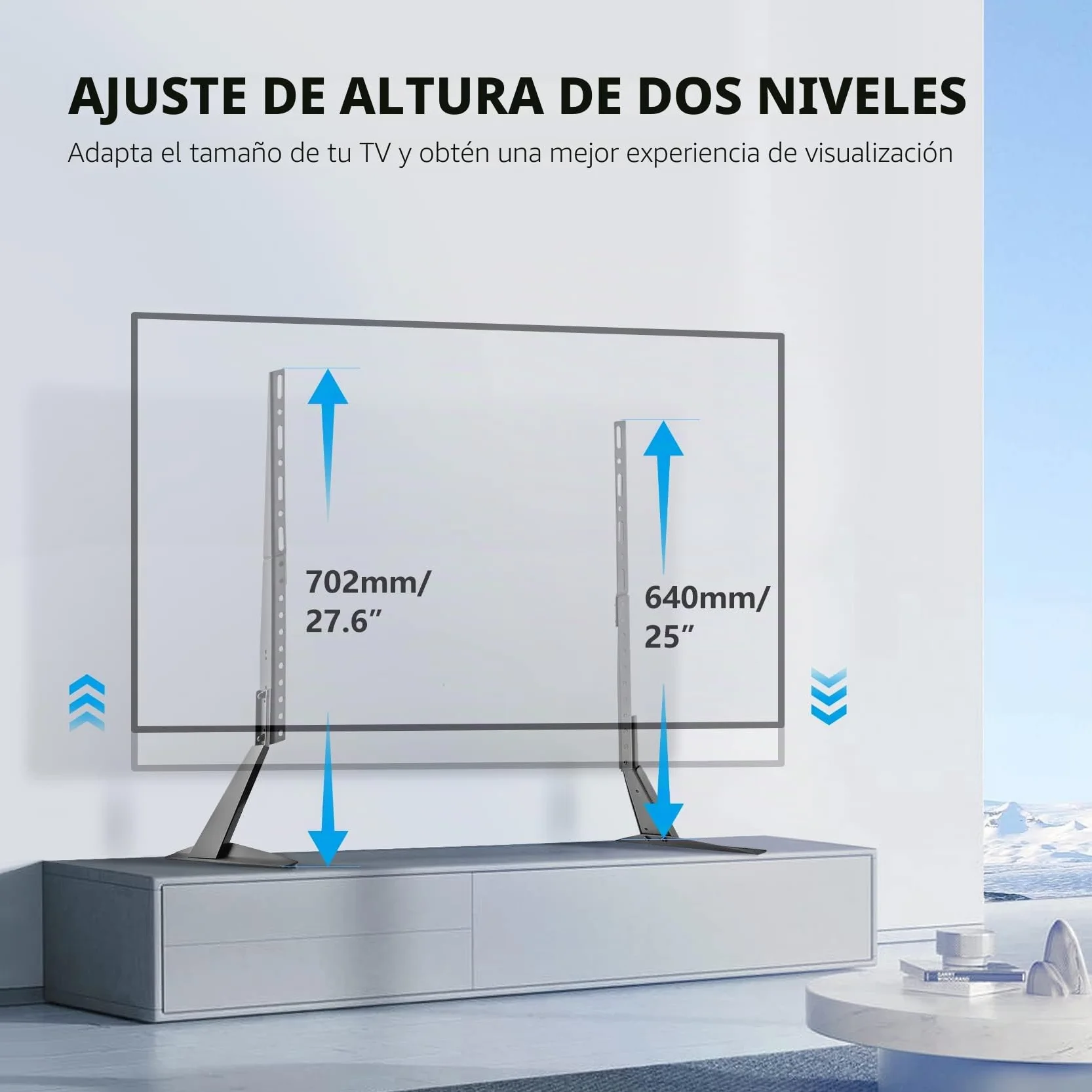Suptek Soporte de Pie para TV 22-65" Universal Altura Ajustable 50kg VESA 800x400mm LED LCD Curvas