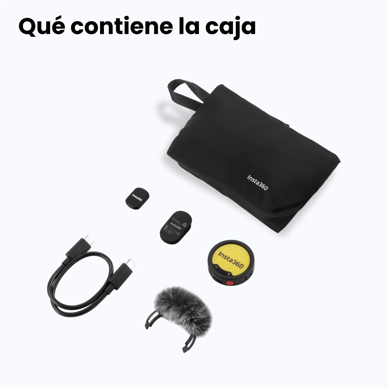 Insta360 TX Mic Pro, Mini Mic. de Solapa inalámbrico para iPhone/cámara/Android, grabación de vídeo, Bluetooth, Pantalla E-Ink Personalizable, Matriz de 3 mics., grabación Interna Flotante 32bits