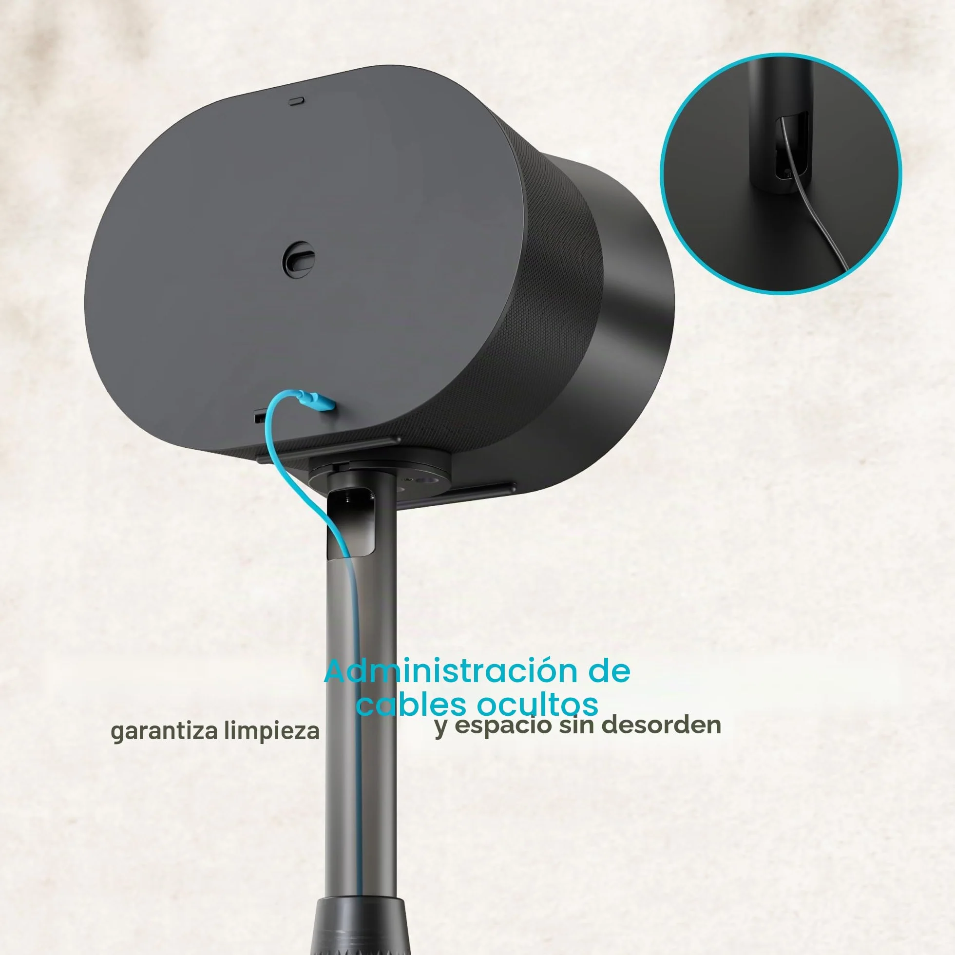 PEGZONE Soportes para Altavoces compatibles con SONOS Era 300 & 100, Juego de 2 Soportes de Suelo de Altura Ajustable de 683 mm a 1082 mm, Cada uno soporta 5 kg, gestión de Cables