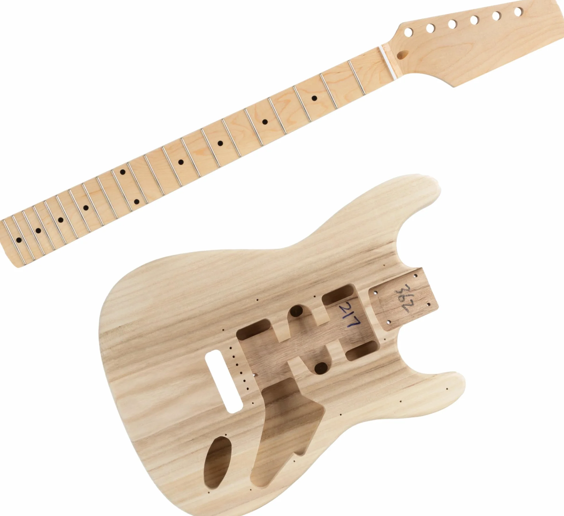 Kit Rocktile guitarra eléctrica estilo PST DIY — cuerpo de paulownia, mástil y diapasón de arce, 3 single-coil, sistema tremolo y herrajes incluidos — natural — kit completo para montar y ajustar y m
