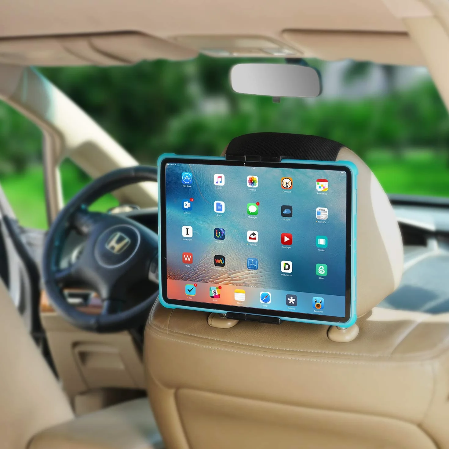 Soporte para reposacabezas de vehículo, para tabletas y teléfonos con Pantallas de 5 a 10,5 Pulgadas, Compatible con iPhone iPad Air Mini, Samsung Galaxy, Nintendo Switch