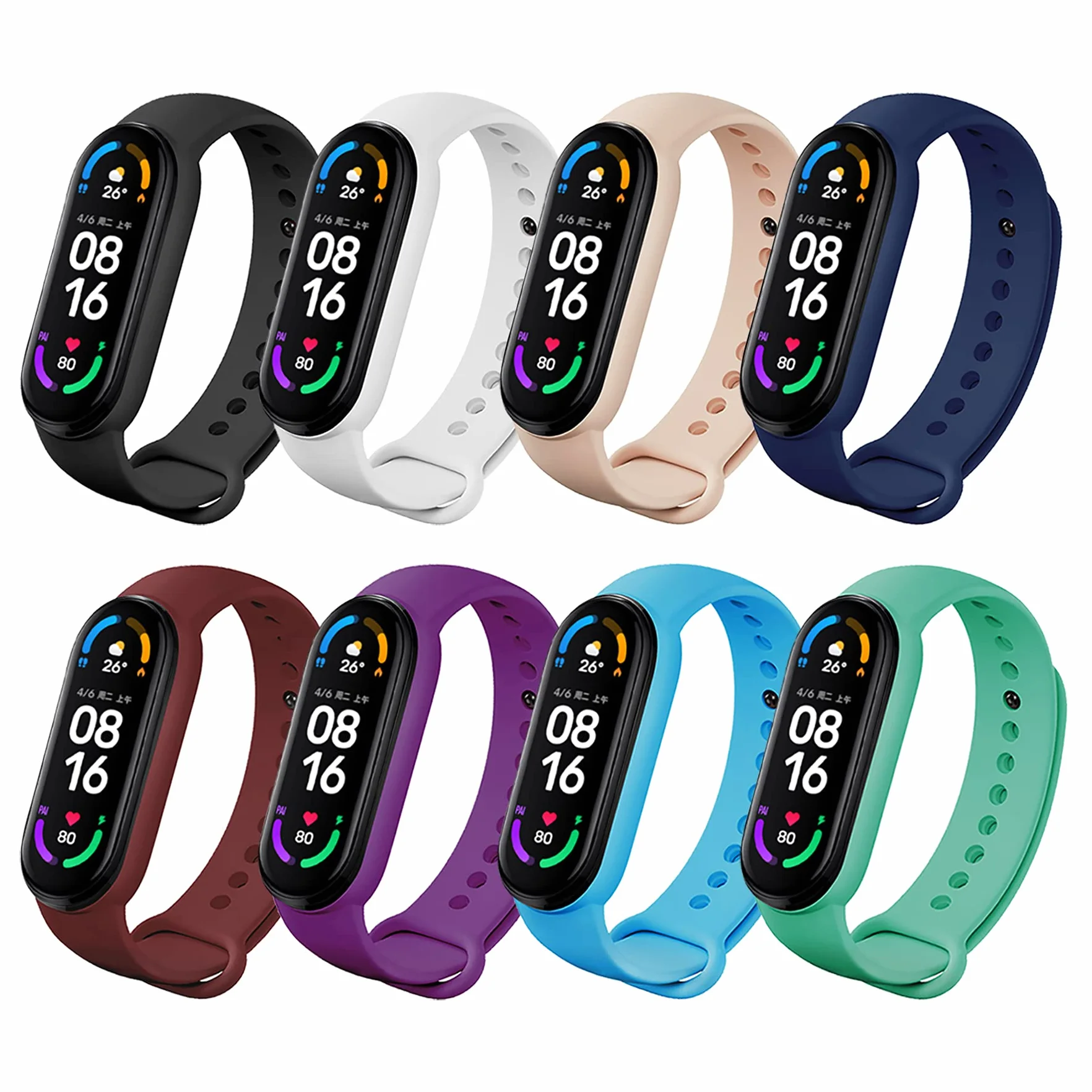 BDIG Pulsera Correas para Xiaomi Mi Band 5, Colorido Suave Silicona Pulsera Impermeable, Pulsera Correa para Xiaomi Mi Band 5