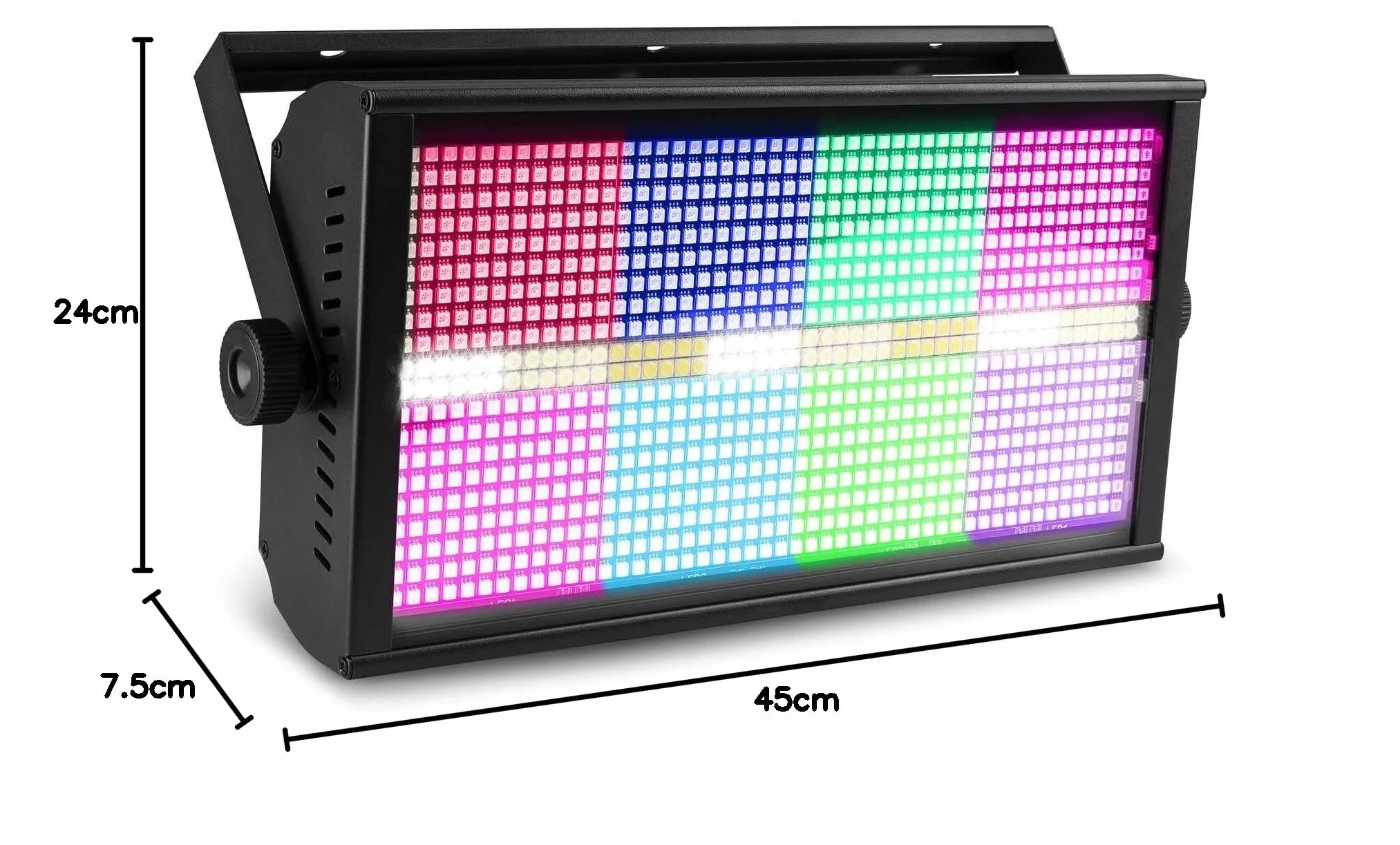 BeamZ BS960 RGBW LED combo estroboscópico - cegador - wash 3 en 1, 960 leds SMD RGBW, Control por DMX, autónomo o automático al sonido, velocidad ajustable, incluye soporte de montaje