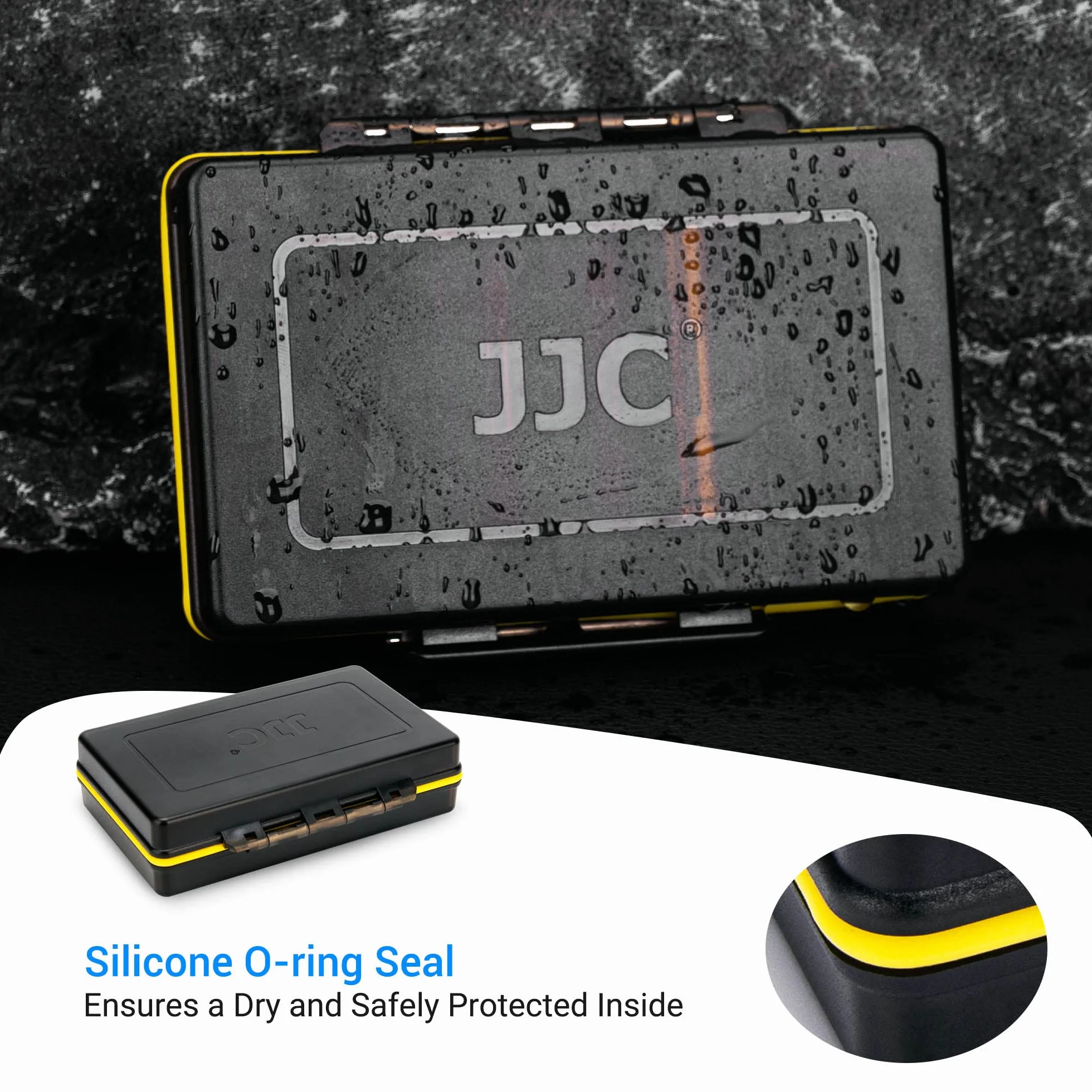 JJC - Funda de almacenamiento para pilas AAA AA con probador de pilas, portátil y resistente al agua con comprobador de pilas para 10 pilas AAA AA