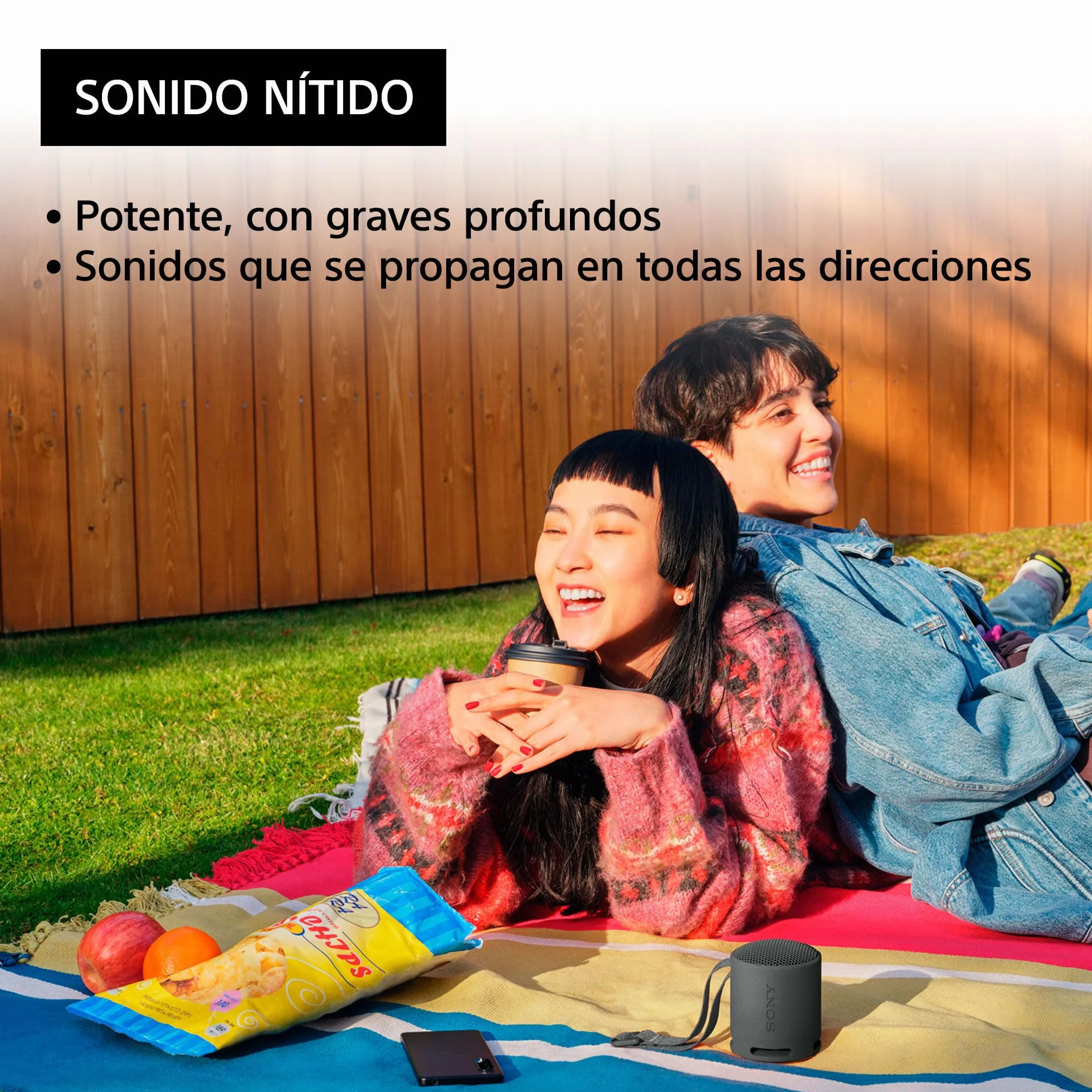 Sony Altavoz Bluetooth SRS-XB100 IP67 Resistente al Agua y Polvo 16h Batería Compacto Negro