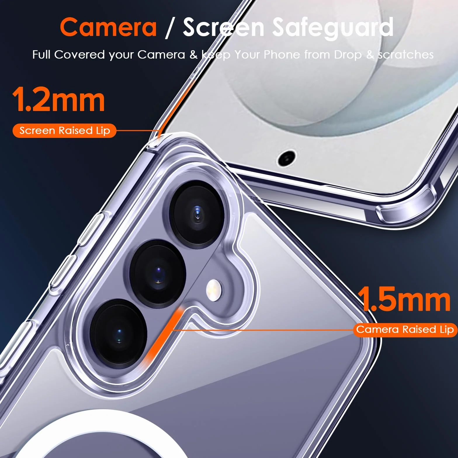 ivoler Funda Magnética para Samsung Galaxy S26 5G con 2 Piezas Cristal Templado, Compatible con MagSafe, [Protección Militar] Anti-Choque Carcasa Protectora, Claro