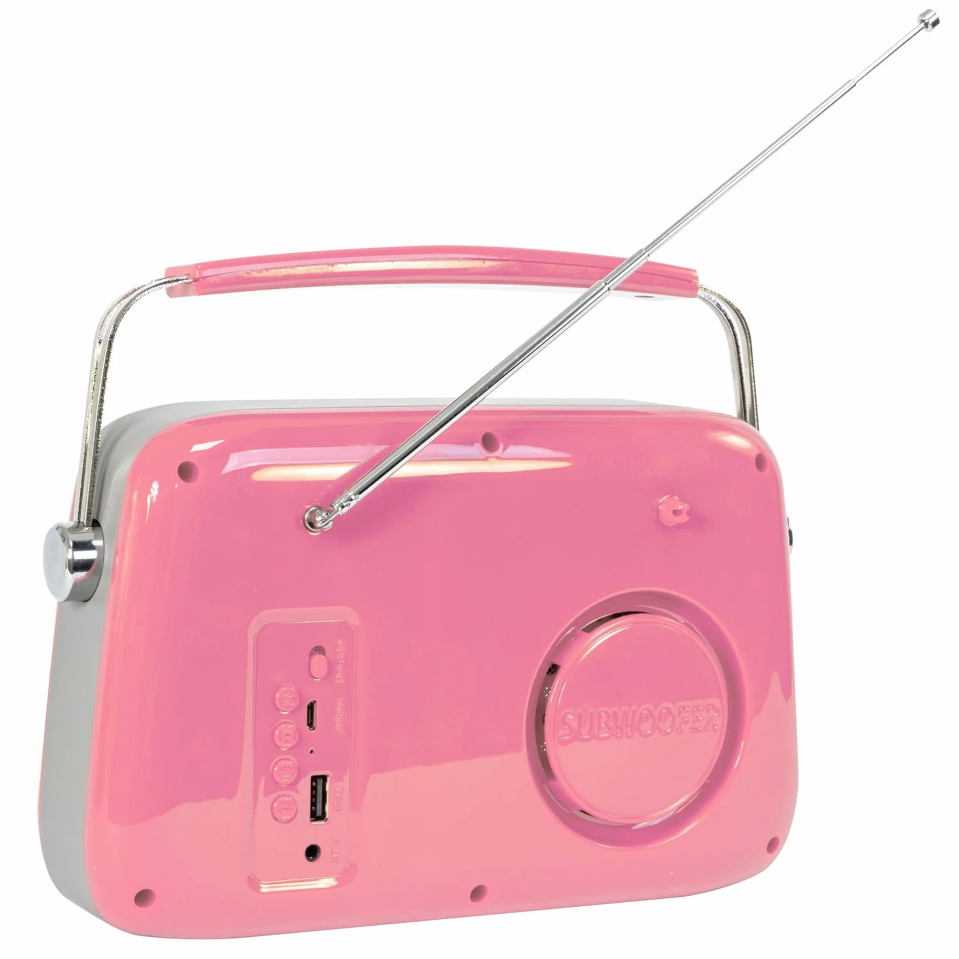 Madison FREESOUND-VR40P Radio a batería Vintage 30W Bluetooth USB FM Rosa