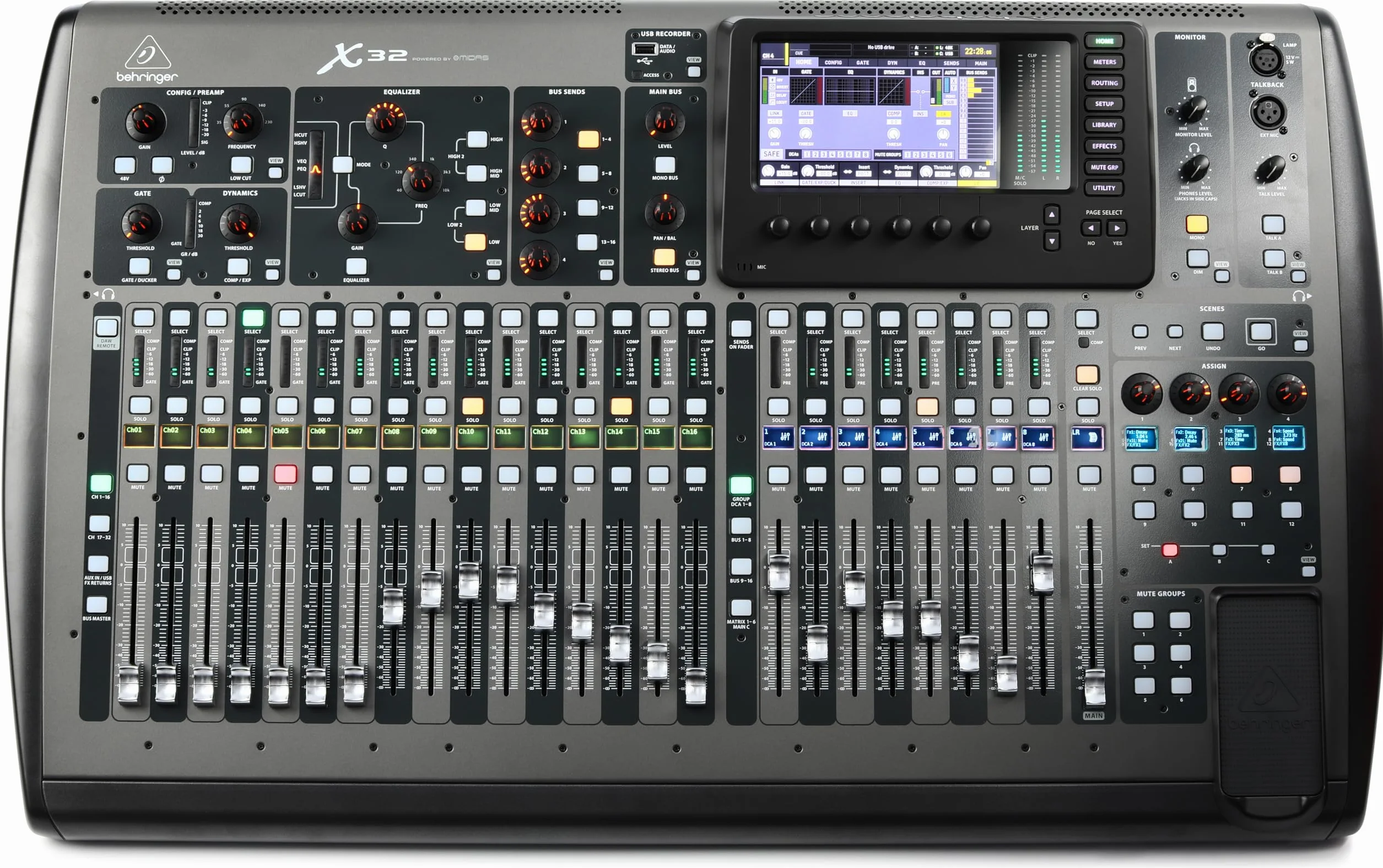Behringer X32 mezclador DJ - Mezclador para DJ (24 Bit, 10-22000 Hz, 0,006%, 6,3 mm, 90 cm, 52,8 cm) Negro