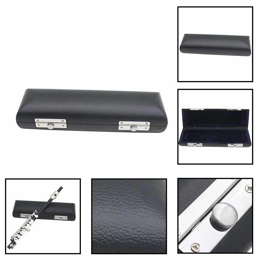 Walfront Piccolo C Desmontable Bañado en Plata con Material de Primera Calidad, Diseño Ergonómico y Varios Accesorios para Músicos en Caja de Cuero Negro (SILVER)