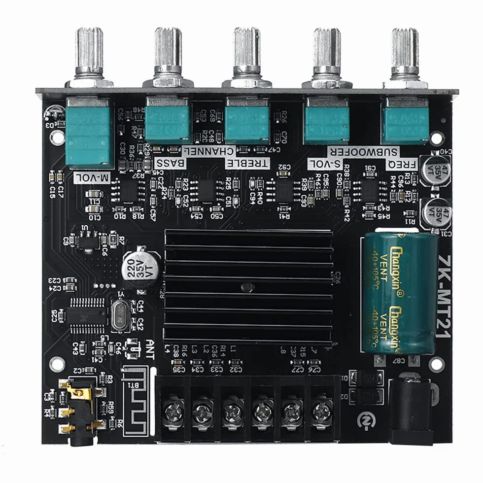 WANGCL Módulo amplificador de audio ZK-MT21 2.1 canales Bluetooth Digital Power Amplifier Board