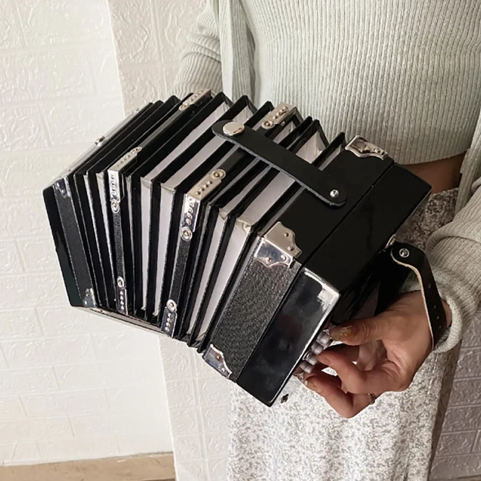 Acordeón Concertina De 20 Botones, Con Bolsa De Transporte, Correa De Mano Ajustable, For Adultos, Niños, Principiantes, Práctica Diaria, Puesta En Escena