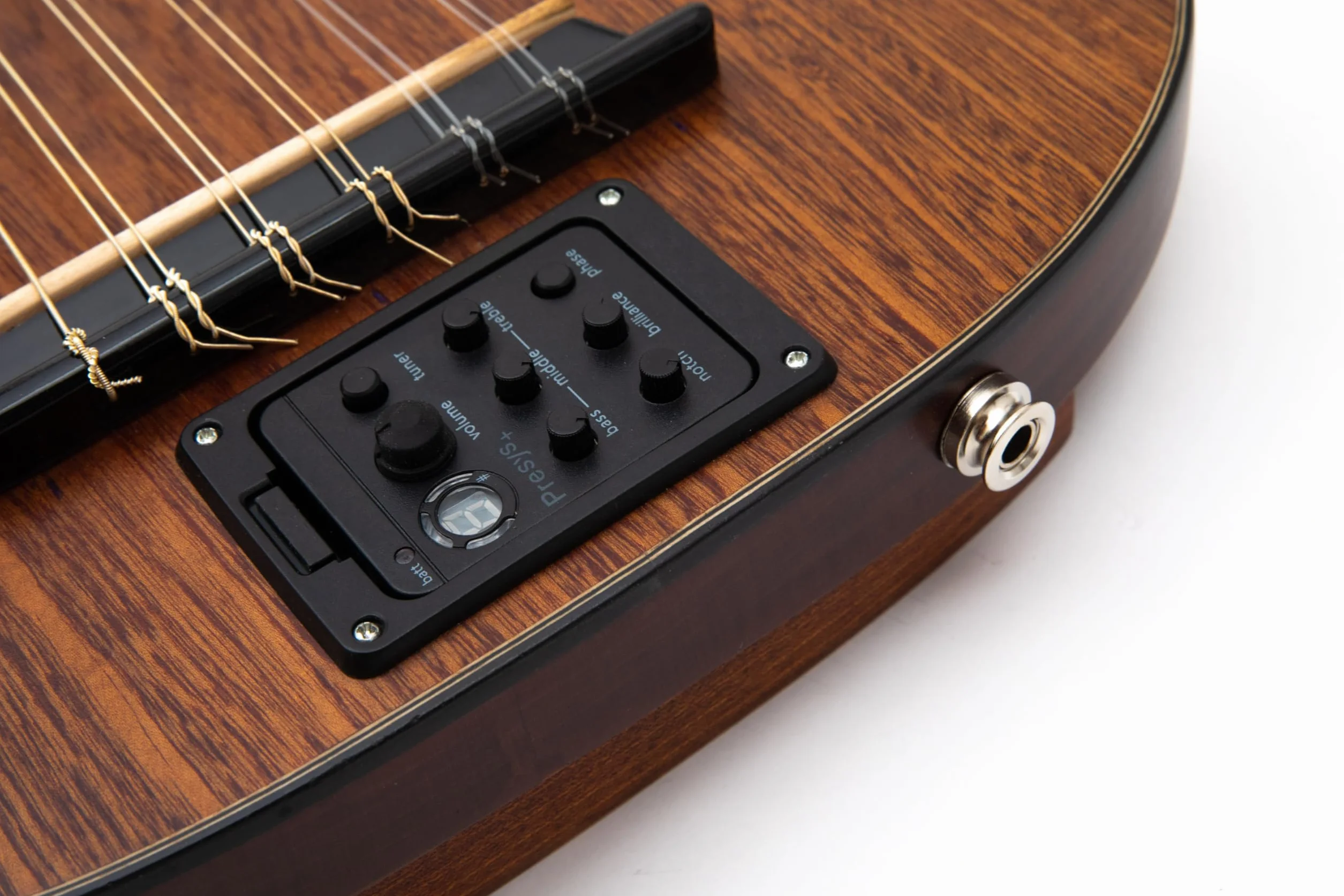 Clavijas eléctricas profesionales de caoba y ébano, ecualizador de 3 bandas, afinador integrado turco eléctrico Oud Oud con pastilla, funda y púas gratis