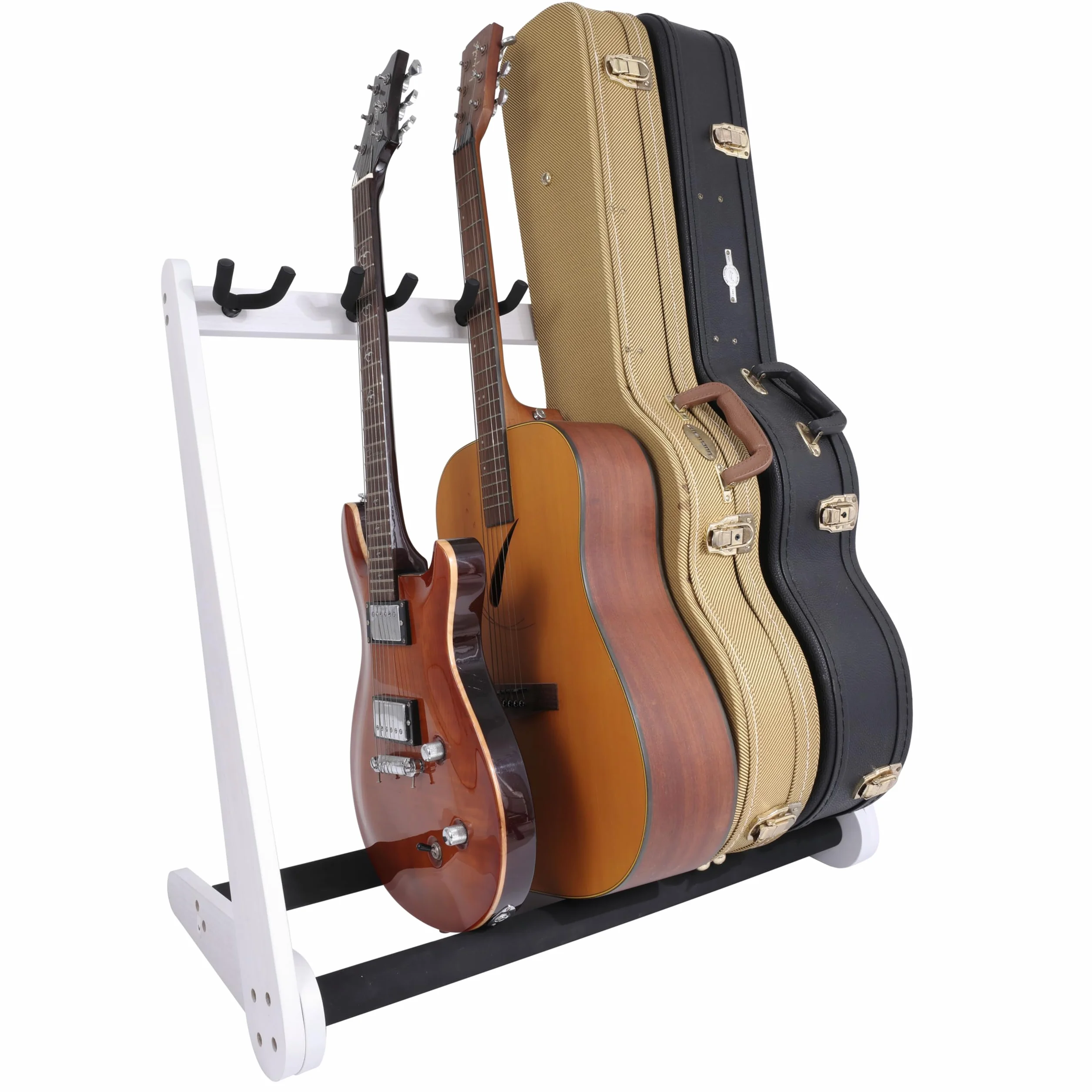 Nefelibata Soporte multiusos para guitarra (5 unidades, madera, para guitarras y maletas, guitarra eléctrica, acústica, bajo, violonchelo, fresno alemán)