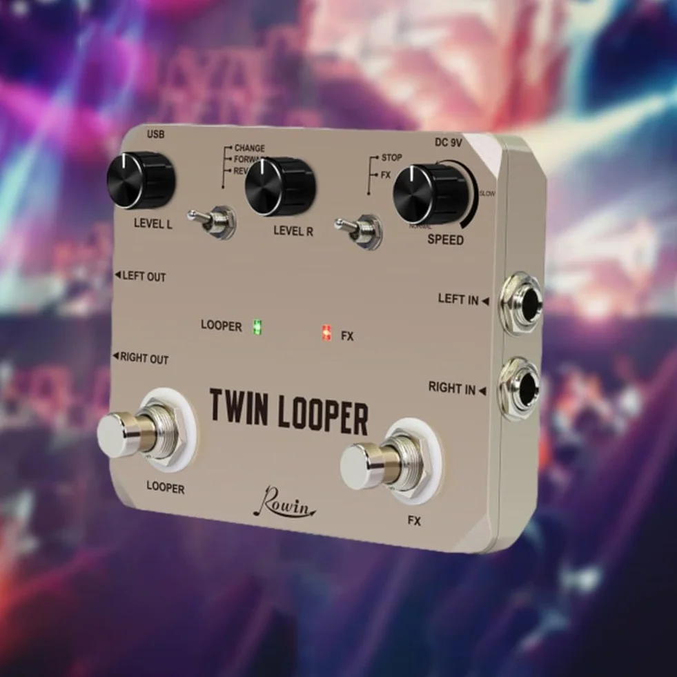 Pedal Looper para guitarra eléctrica de tamaño pequeño, bucles inversos, manipulación de velocidad, True Bypass