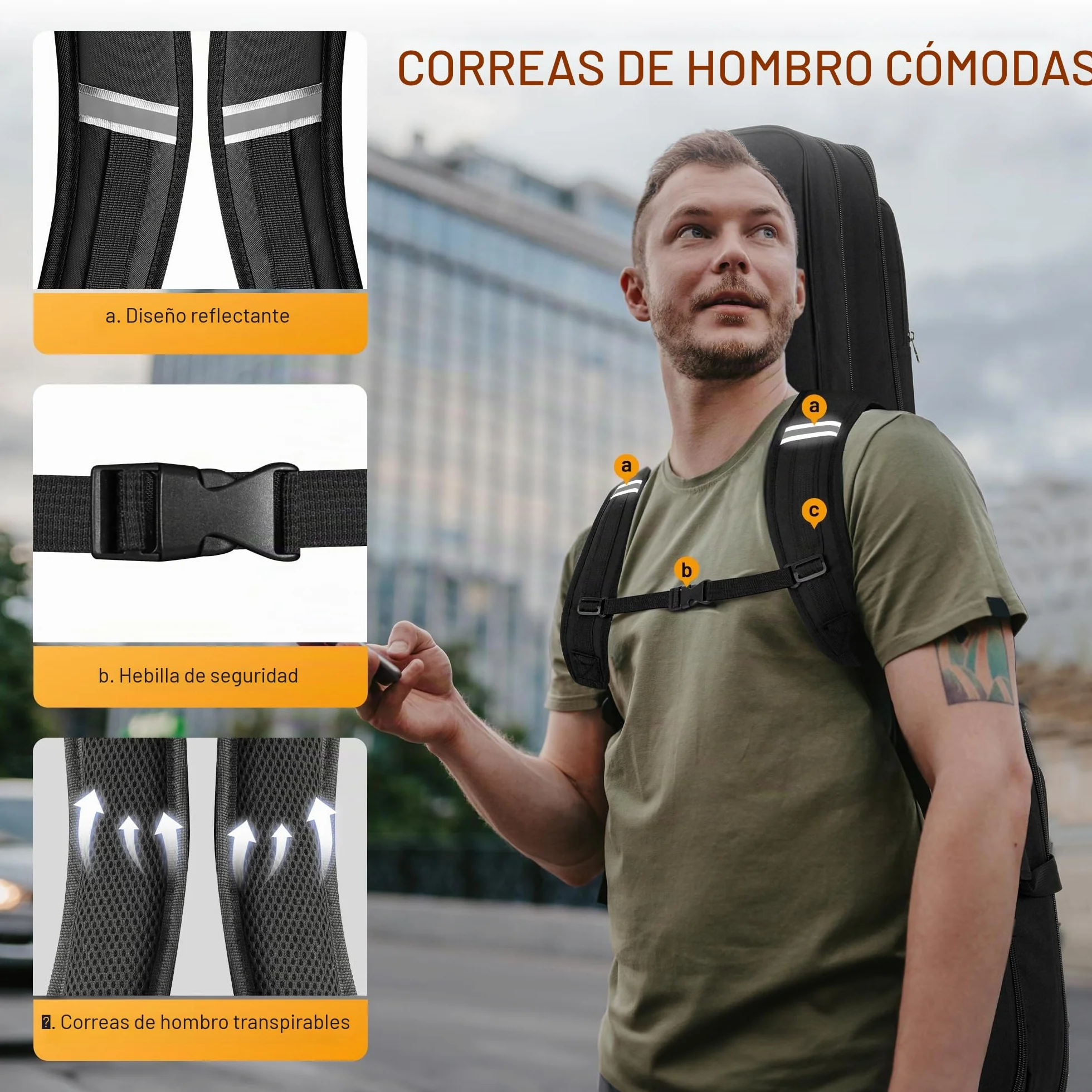 CAHAYA Bolsa para Doble Guitarra Eléctrica: Funda Suave Premium con Acolchado de 18 mm Compatible con ST (Stratocaster), LP (Les Paul) y Tele (Telecaster) con Bandas Reflectantes, Modelo CY00378-1