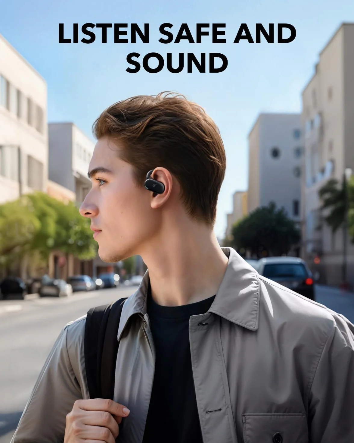 Soundcore Anker V20i Auriculares Open-Ear, Ganchos Giratorios para Orejas, Ajuste Ceñido, Graves Potentes, Llamadas Nítidas, IP55, Luces Led, 36 h de Autonomía, Bluetooth 5.4, Conexión Multipunto