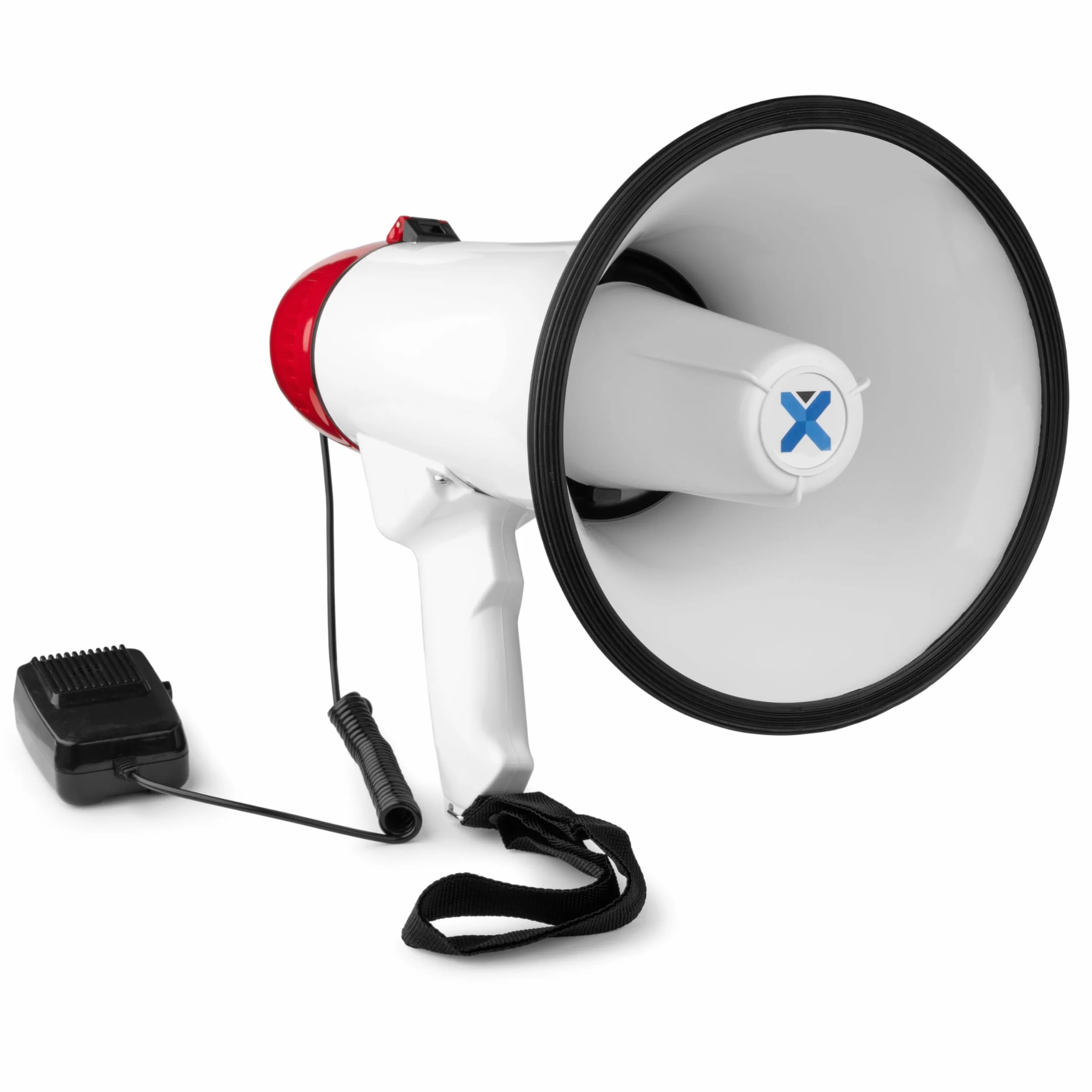 Vonyx MEG045 Megáfono Bluetooth de 45W, megáfono portátil con 1000m de Alcance, micrófono CB, Incluye función de grabación Digital, entradas USB/MicroSD/AUX, Sirena y batería Recargable