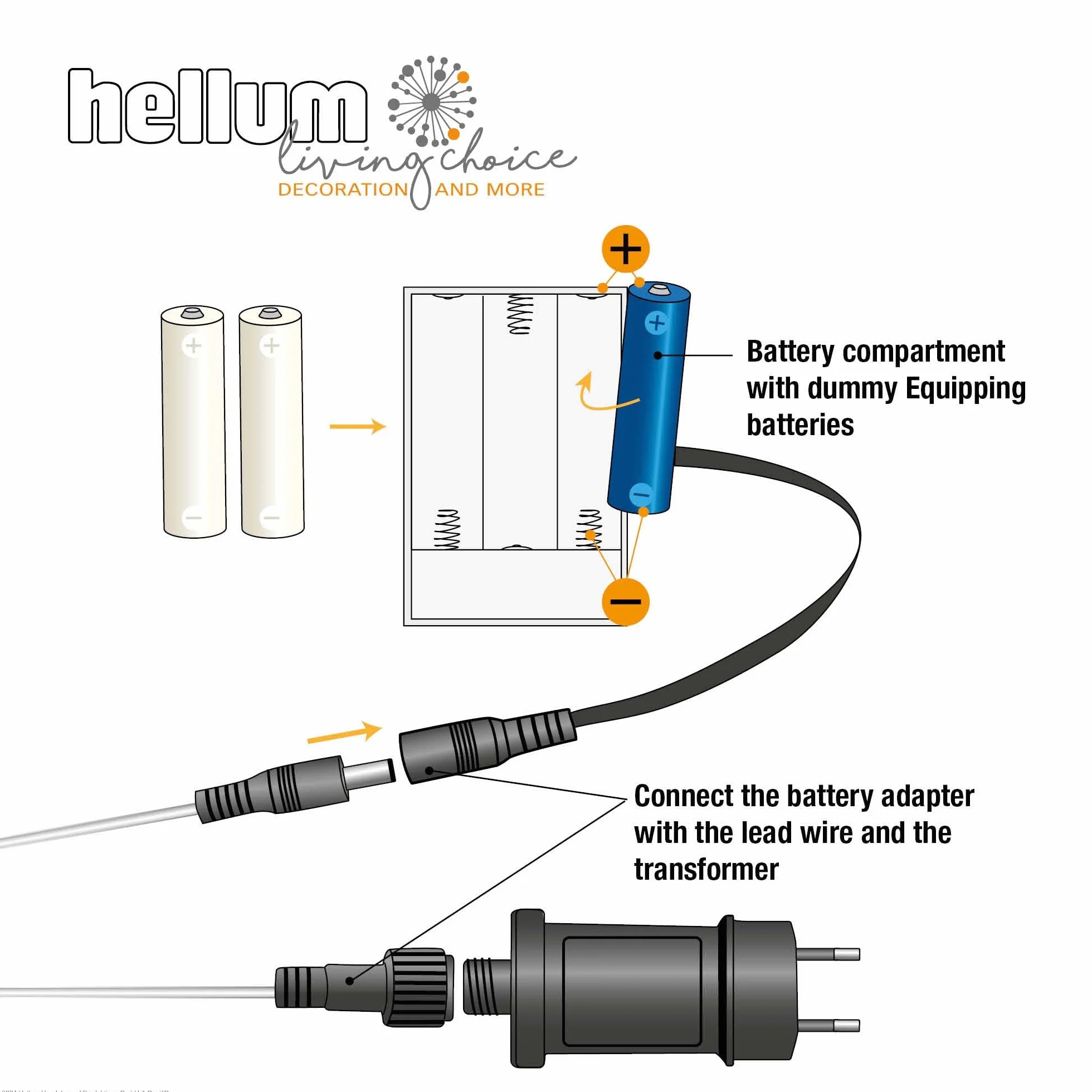 Hellum Adaptador de Pilas AAA 3X, Fuente de Alimentación 4,5V, Recambio para 3 Pilas AAA, Falsa a 230V Con Cable 1,8 m, Eliminador 578379
