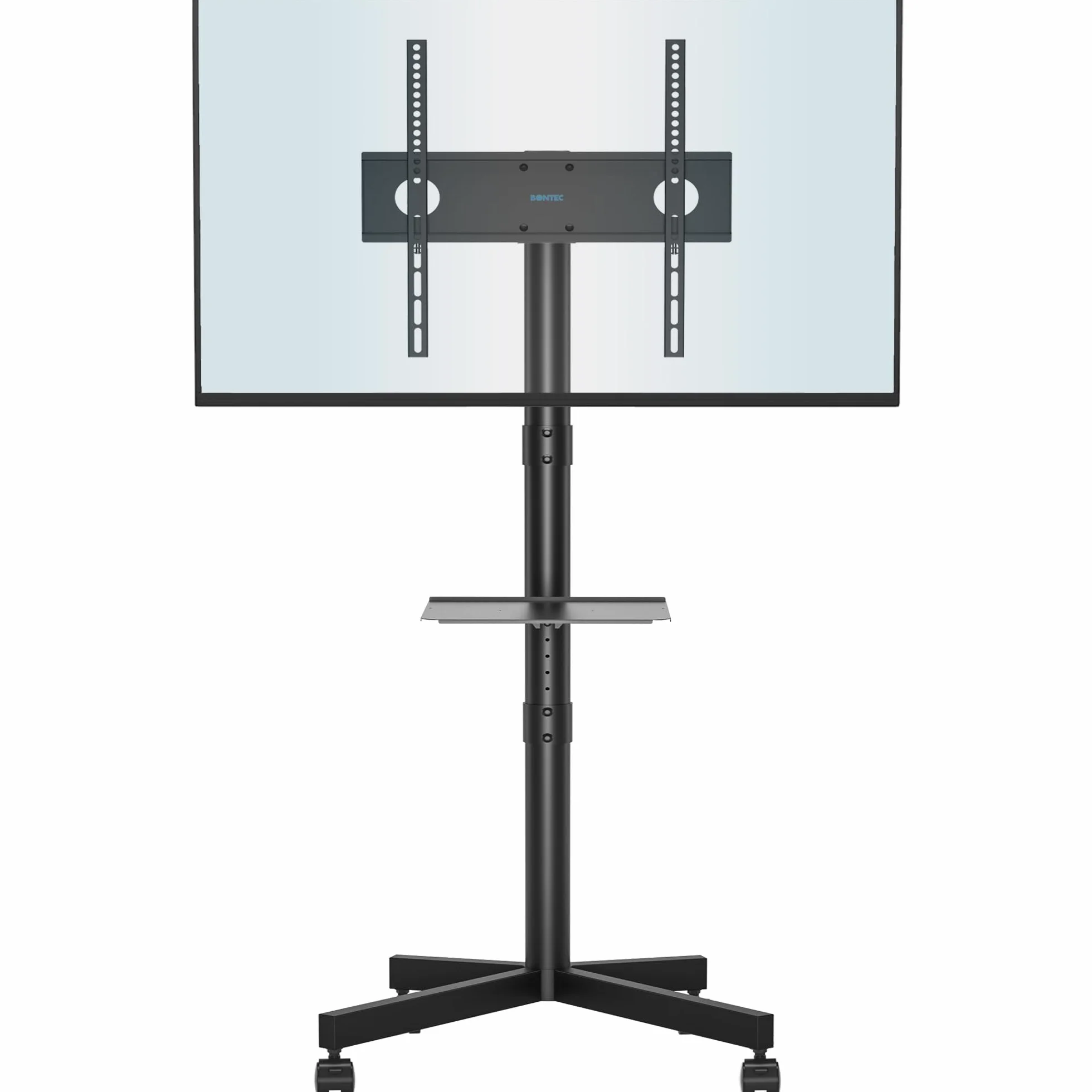 BONTEC Soporte TV Ruedas para Televisión de 23-60 Pulgadas, Móvil, Altura Ajustable, hasta 25 kg, VESA 400x400 mm