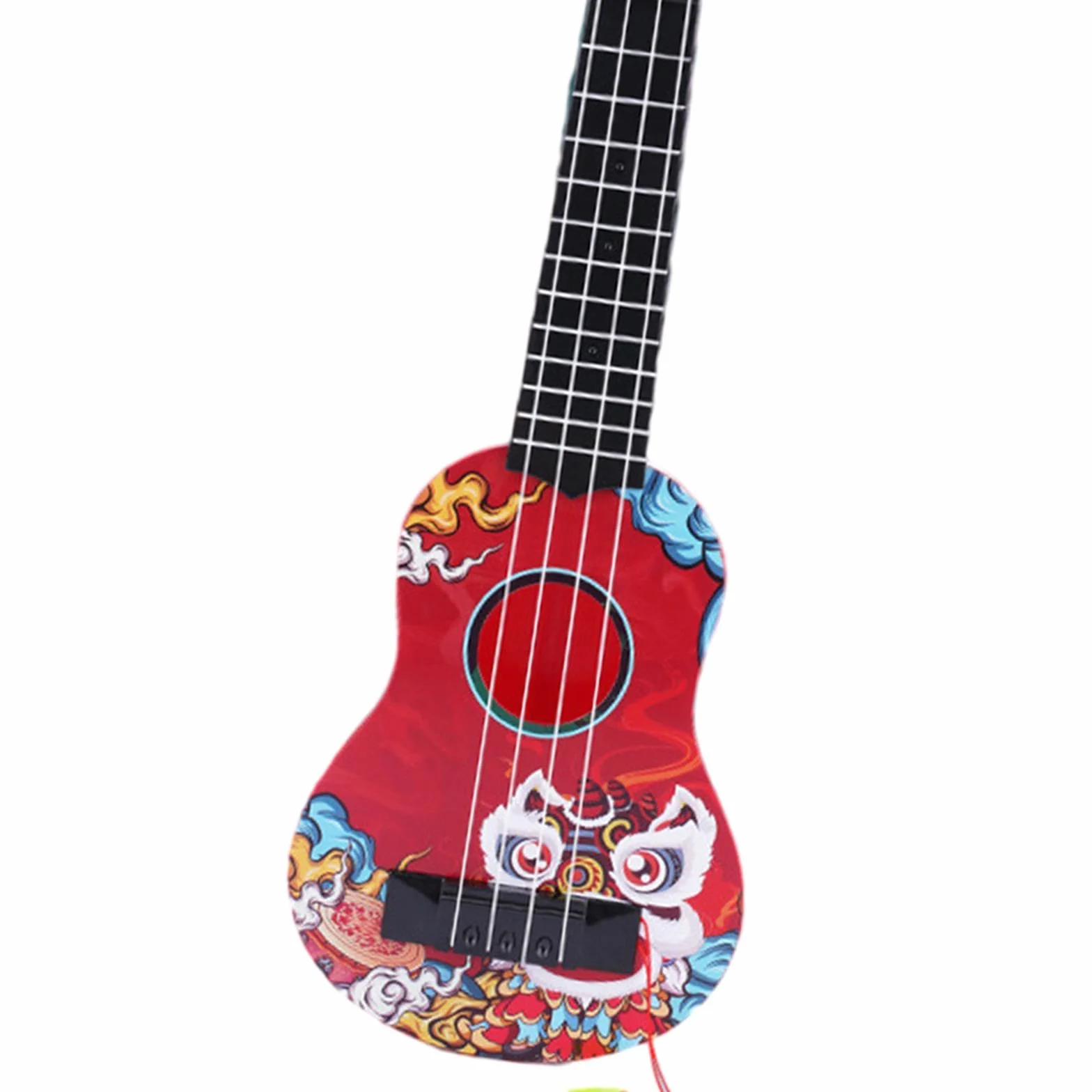 Ukelele Infantil, Juguete Musical, Instrumento de Cuatro Cuerdas, Material Didáctico para Niños Pequeños, Afinable, Compacto, Portátil, Perfecto para, Rojo