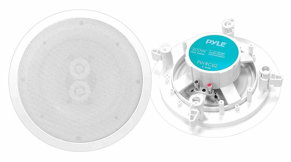 Pyle PWRC62 de 6,5 Pulgadas Resistente a la Intemperie de 2 Maneras en Techo/Altavoz estéreo para empotrar