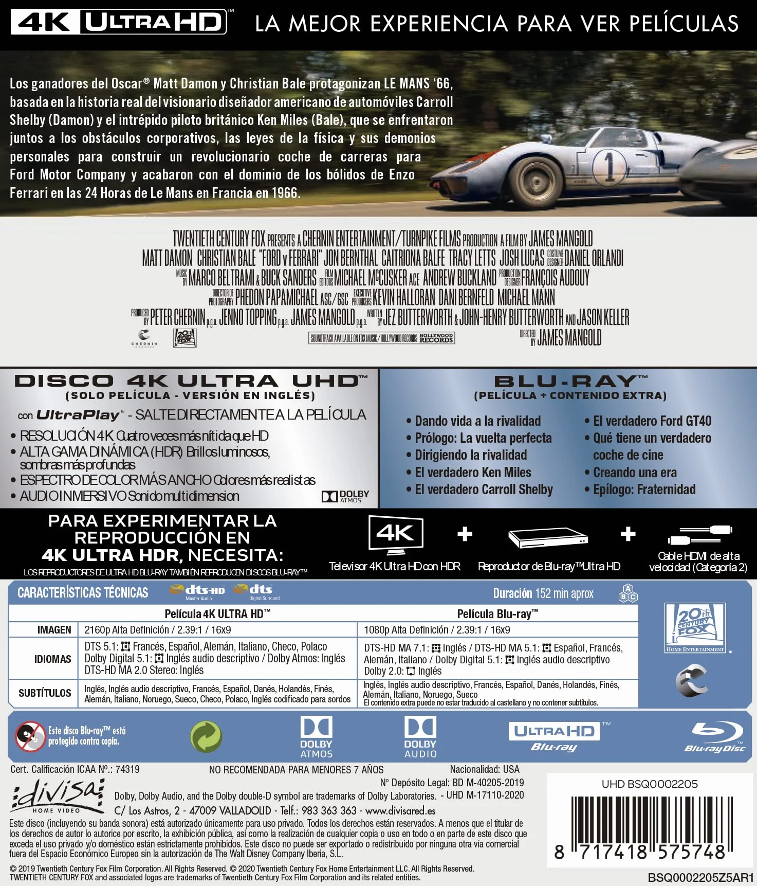 Le Mans '66 (Ultra-HD 4K + Blu-Ray) [Blu-ray]
