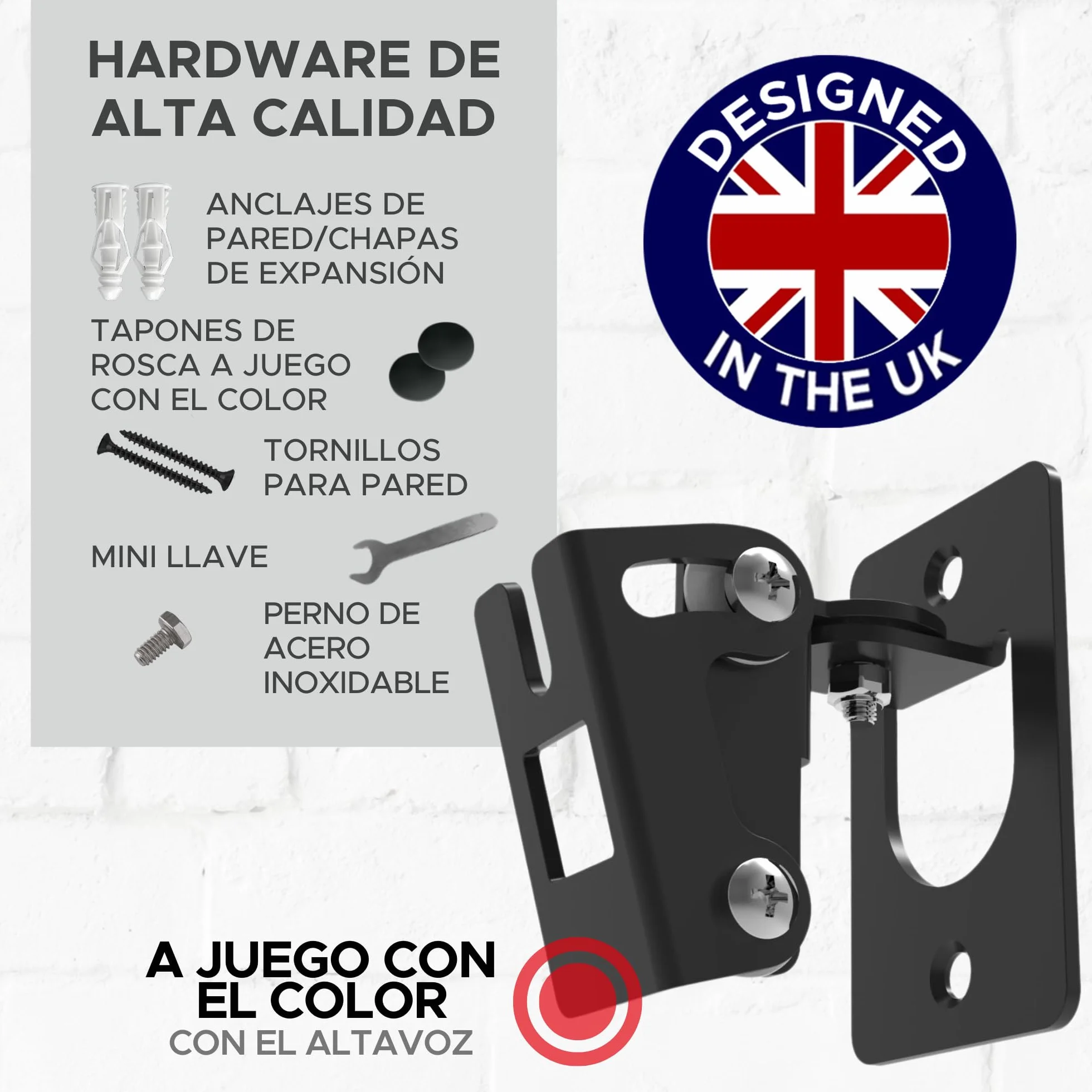 Soporte de Pared Sonos Play:1 Negro, Ajustable Giro e Inclinación