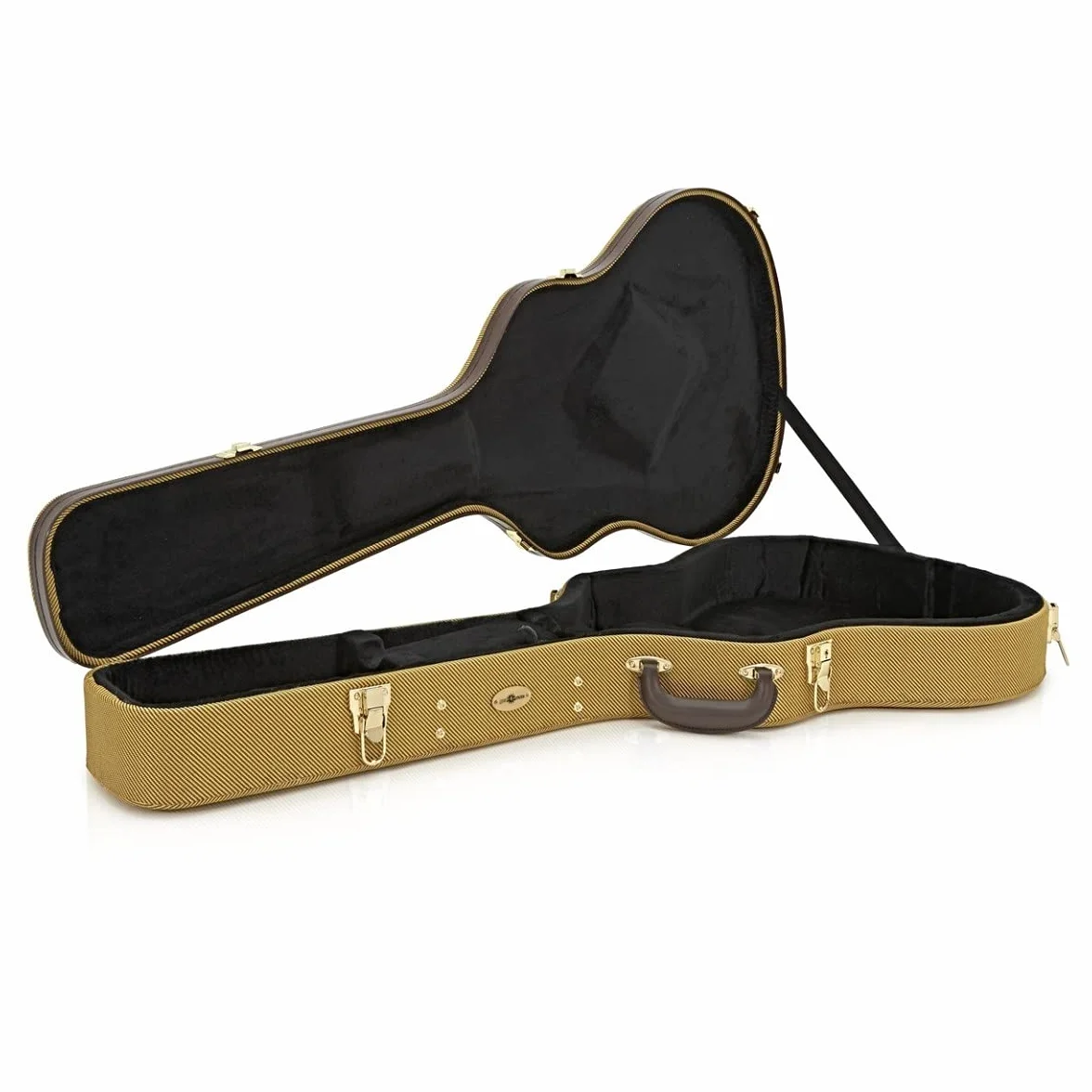gear4music Tweed Estuche rígido para Guitarra semiacústica Hollow Body