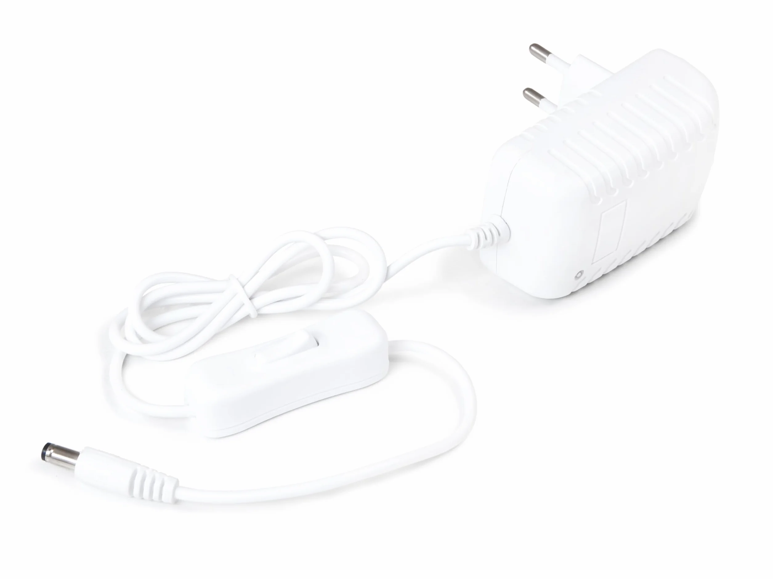 Fuente de Alimentación LED 12V 24W 2A con Interruptor – para Tiras LED, Equipos de Audio, Dispositivos Electrónicos – IP20 – Refrigeración Pasiva – 82 x 50 x 34 [mm] (blanco)
