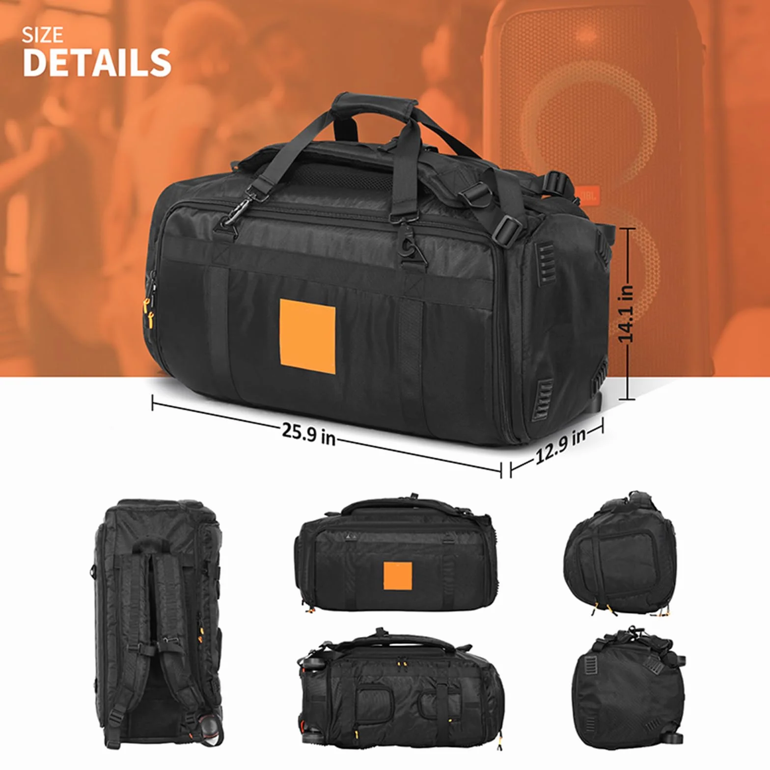 Funda de viaje portátil para altavoz JBL PartyBox Stage 320, bolsa de almacenamiento para altavoces al aire libre (negro)