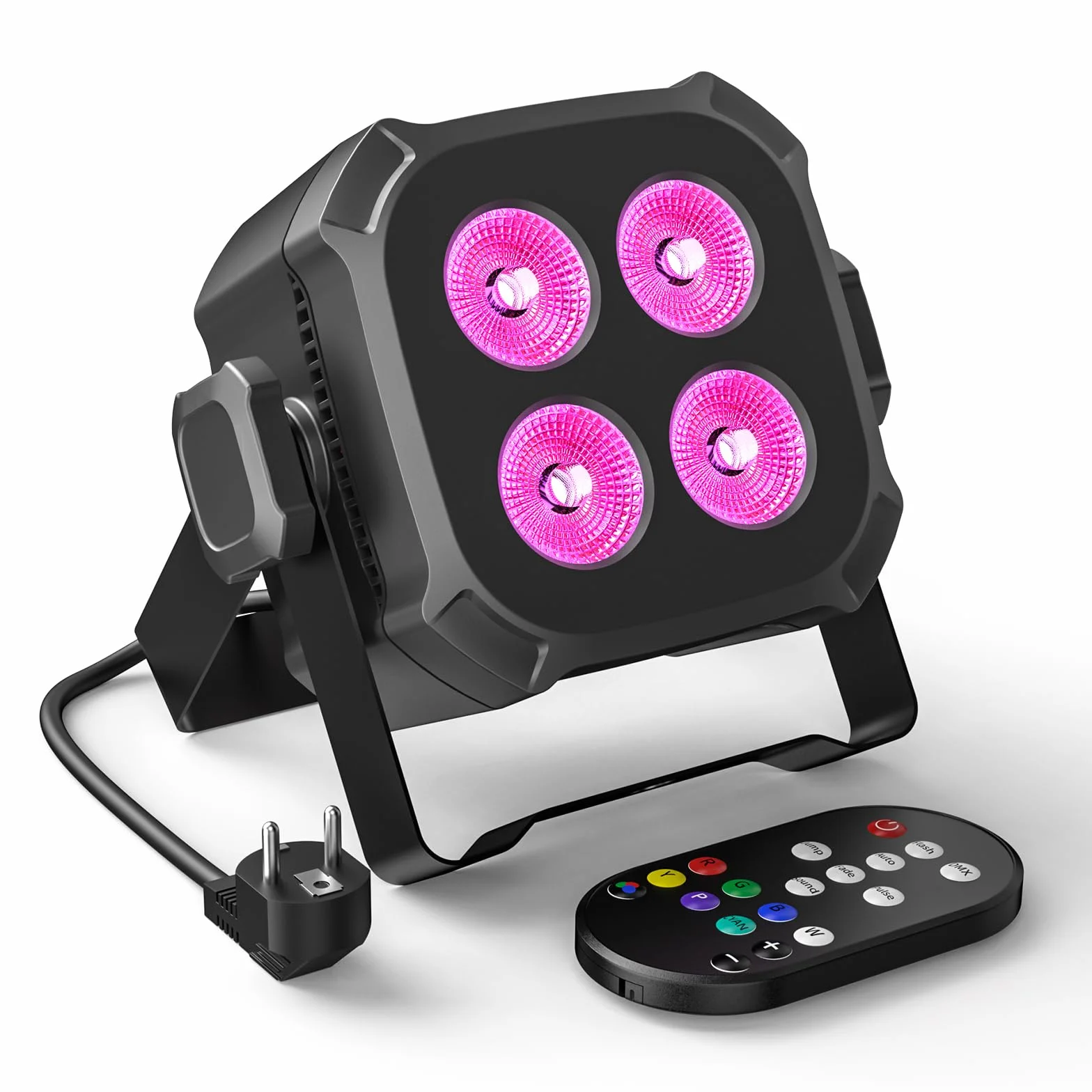 4PCS RGBW Foco Par LED, 40W Luces Discoteca DMX 4/8CH con Control Remoto/Sonido Activado Luz de Escenario, Luces Fiesta para DJ, Bar, Boda, Halloween, Navidad