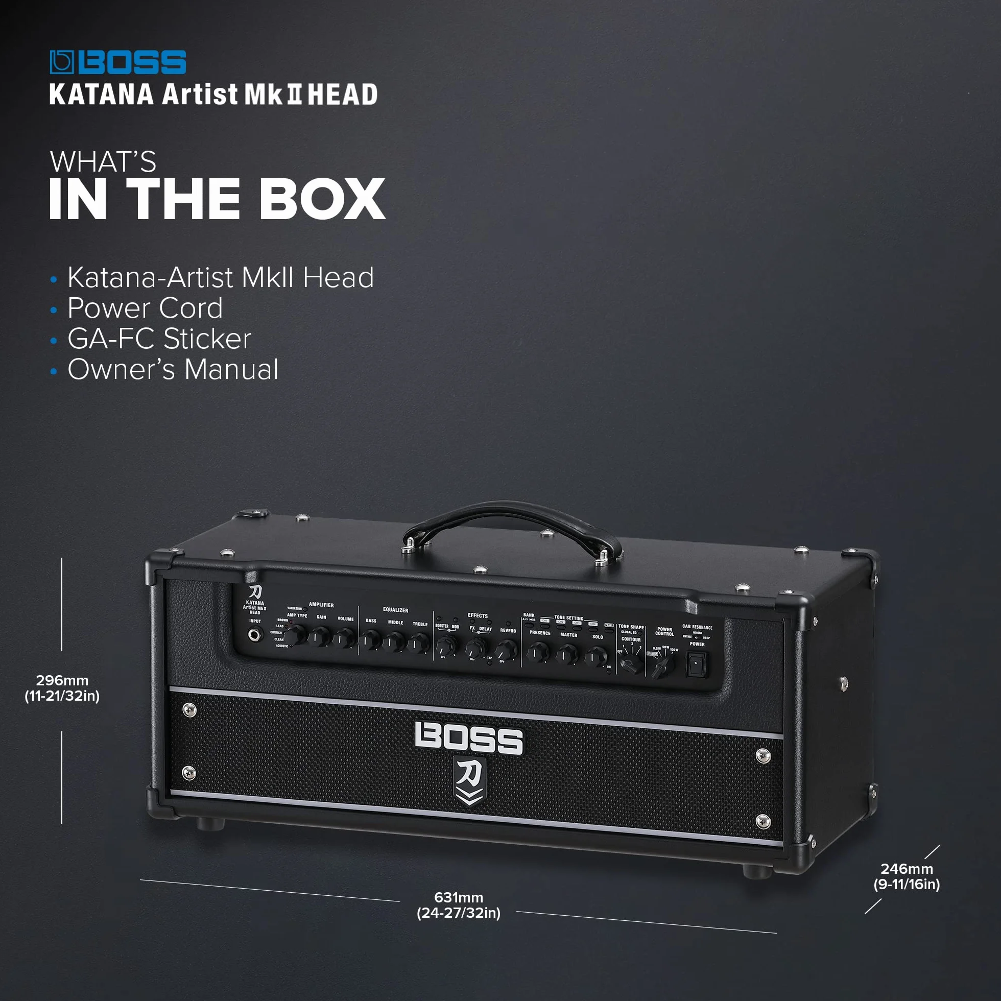 Amplificador de Guitarra BOSS Katana-Artist MkII Head | Cabezal de Amplificador de 100 vatios con Sonido prémium y exclusivas Herramientas para modelar el Sonido | Configuraciones Personalizadas