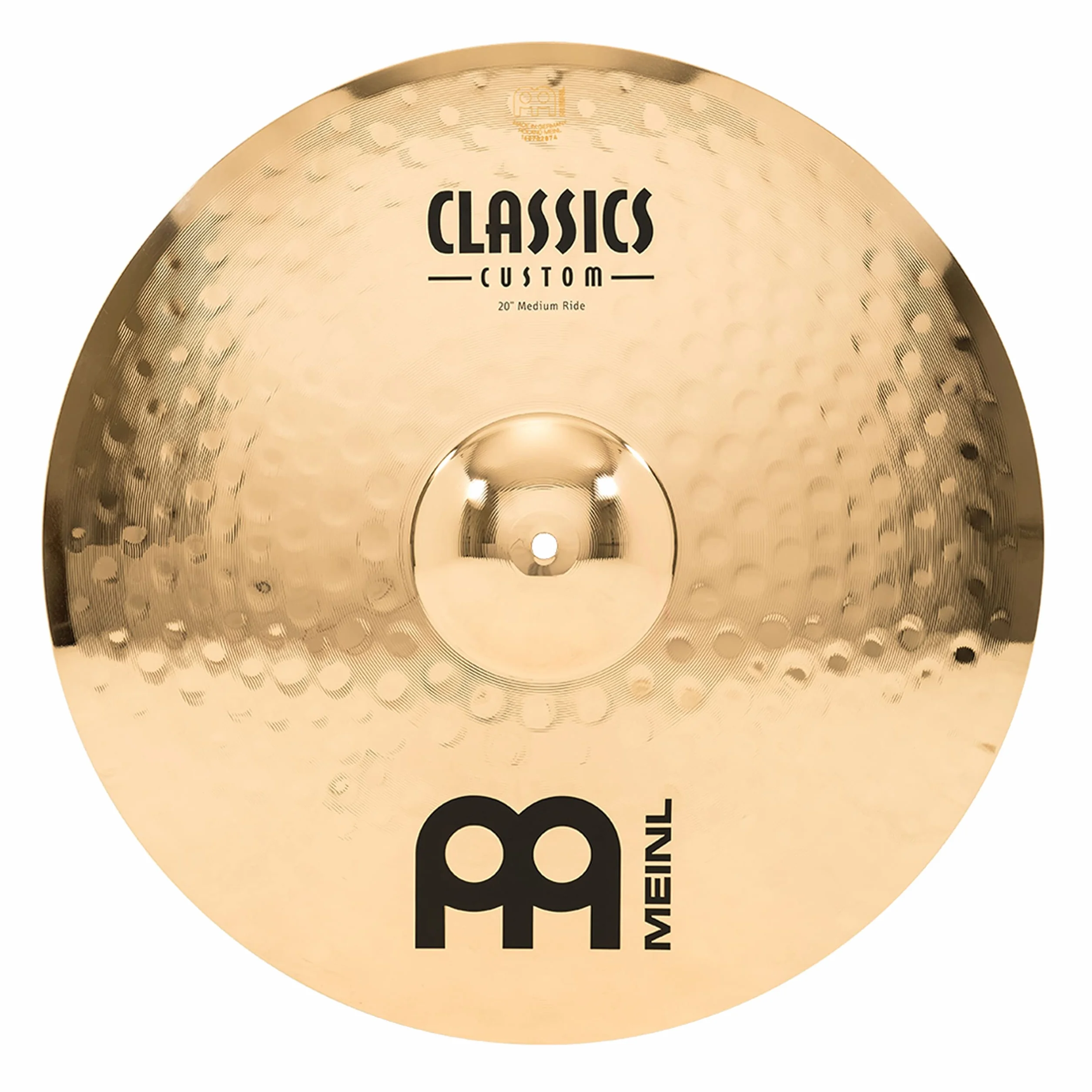 Meinl Cymbals Classics Custom Brilliant Plato Ride Medium de 20 pulgadas (50,80cm) Platillos de Batería - Bronce B12, Acabado Brillante (CC20MR-B)