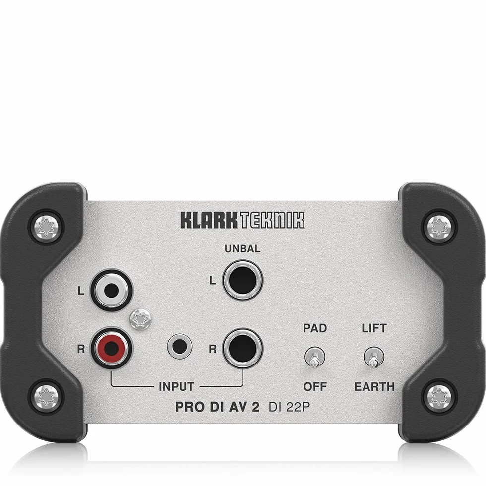 Klark Teknik PRO DI AV 2 DI 22P Caja DI estéreo pasiva con transformadores Midas y rango dinámico extendido