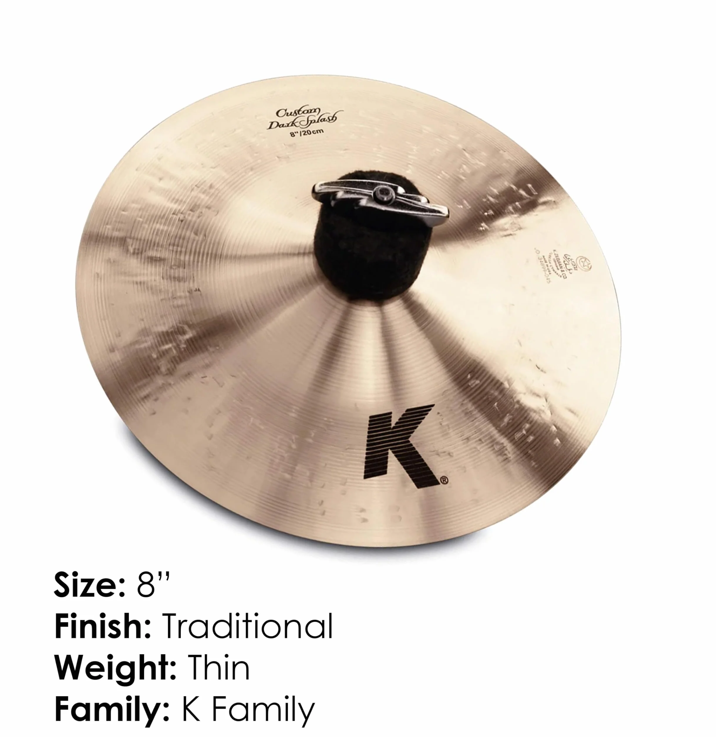 ZILDJIAN K0882 K Custom Platillo 8" K Custom dark splash