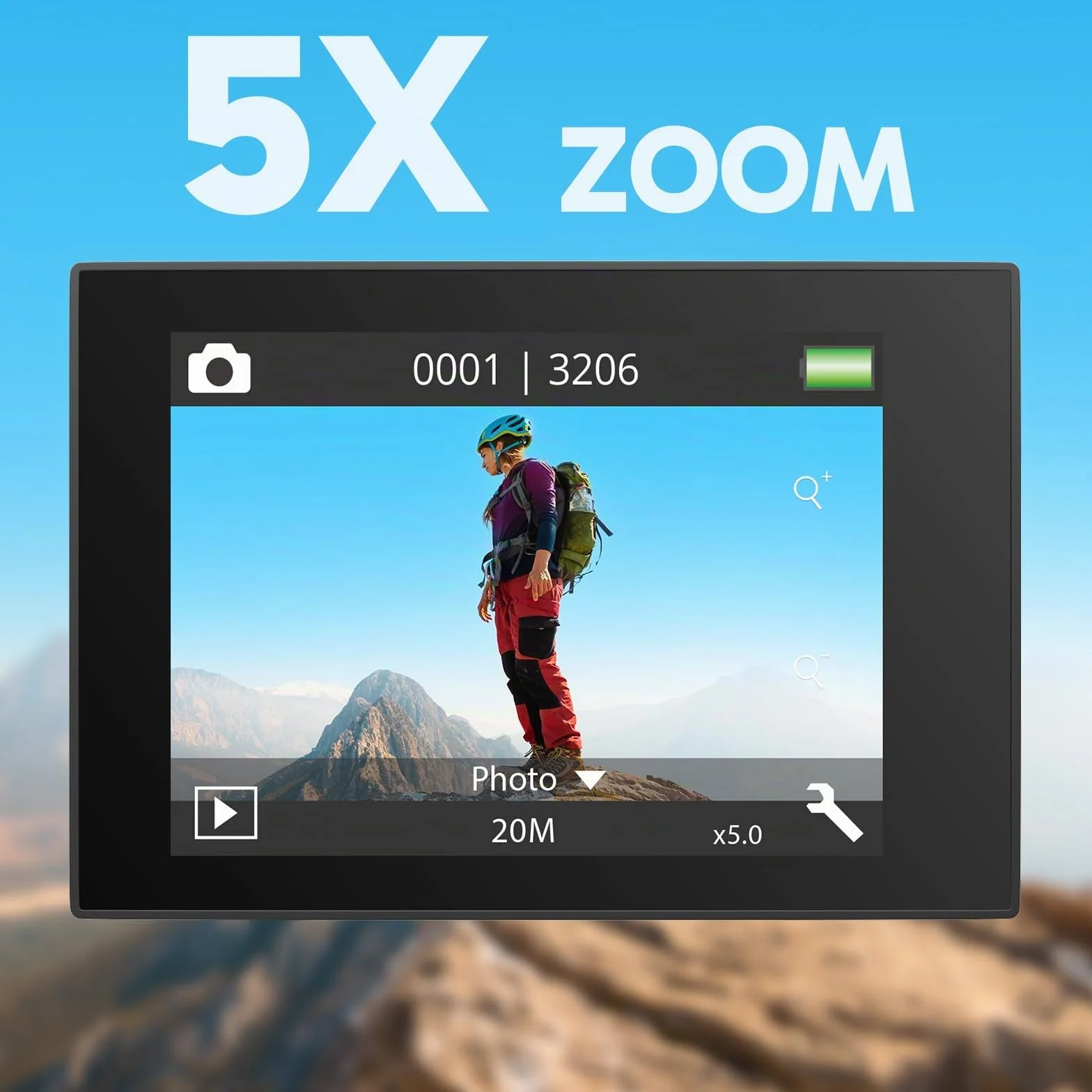 AKASO EK7000 Pro Cámara Deportiva 4K WiFi 20MP Cámara de Acción Sumergible con Empuñadura Flotante, 2 Baterías