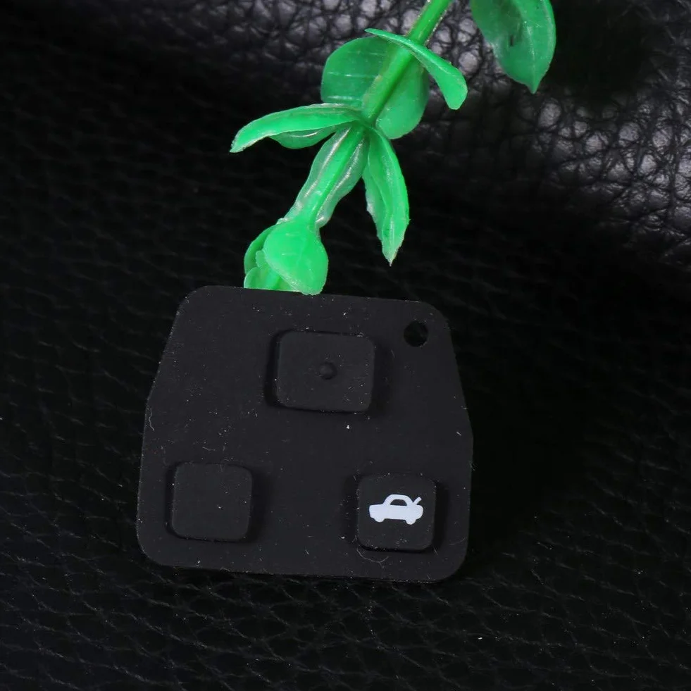 Almohadilla para Funda de Llave,Entrada sin Llave Remote Fob Shell Case 3 Botones Remote Auto Car Key Fob Shell Shell Pad de Goma reemplazo para Avensis