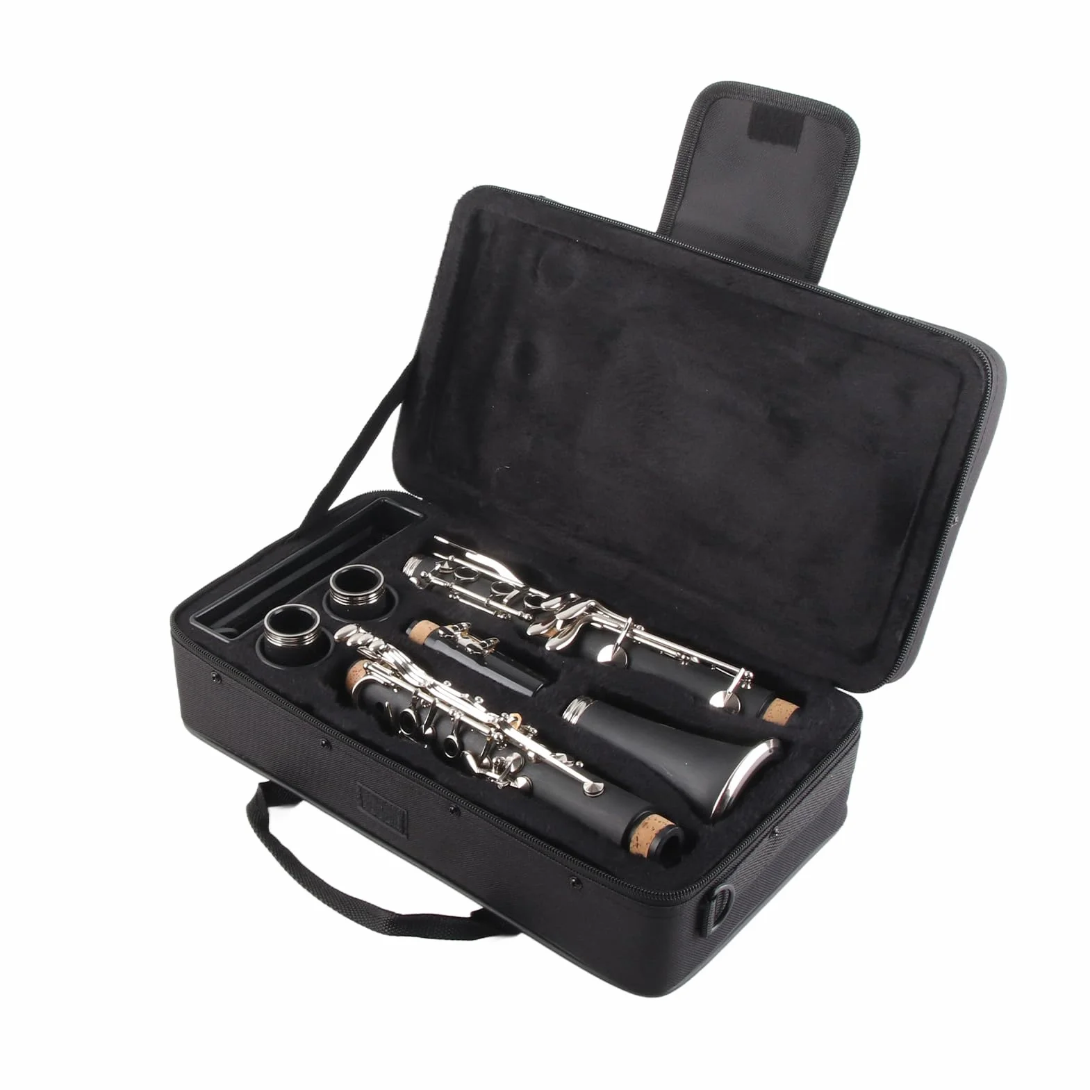 Clarinete de baquelita de 17 teclas Sib Tune con pa?o de limpieza Caja de destornillador de resorte Instrumentos de Viento Madera Instrumentos de Viento