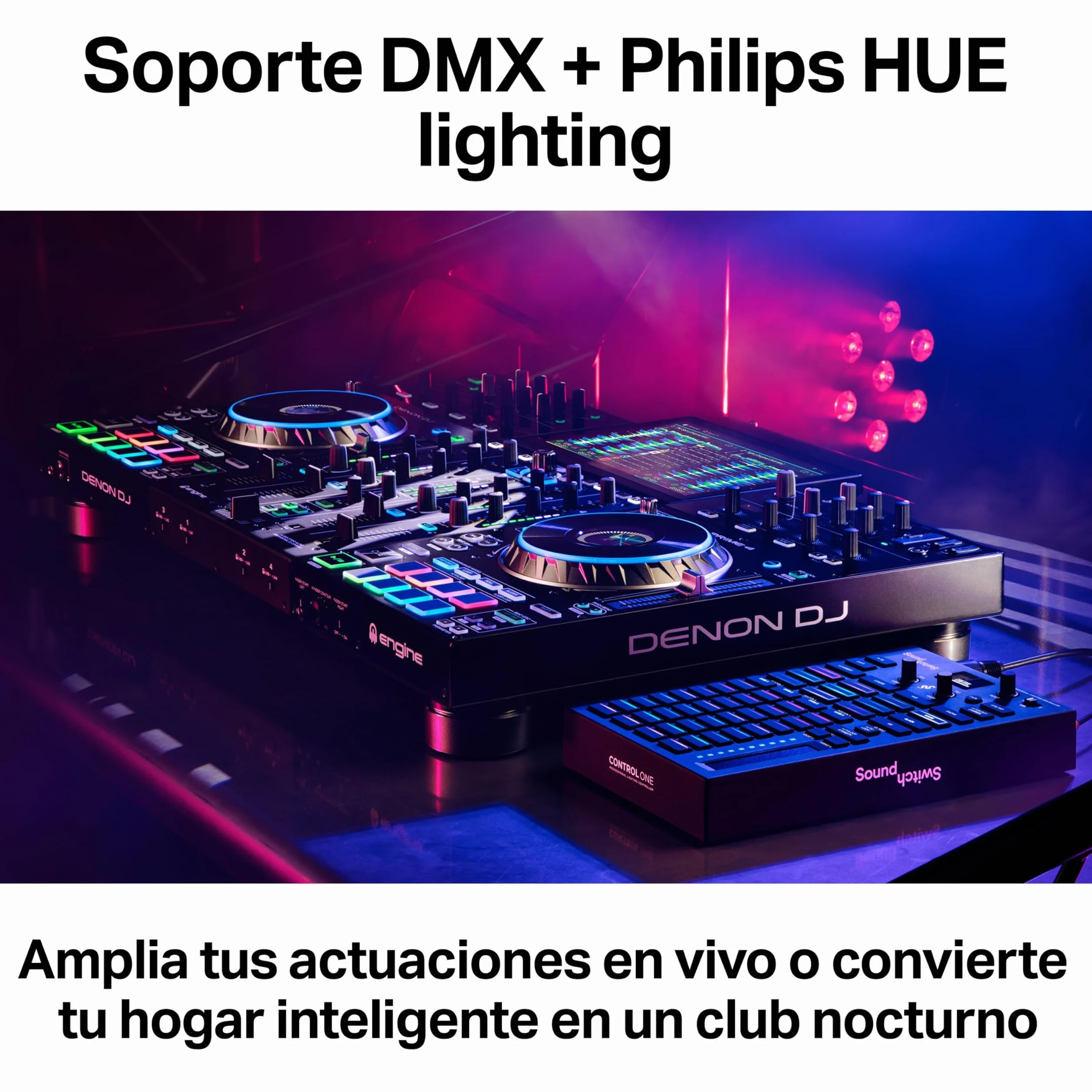 SoundSwitch Control One - Controlador de Iluminación DMX DJ Profesional Con 3 Meses de Acceso al Software SoundSwitch y Soporte Para Phillips Hue