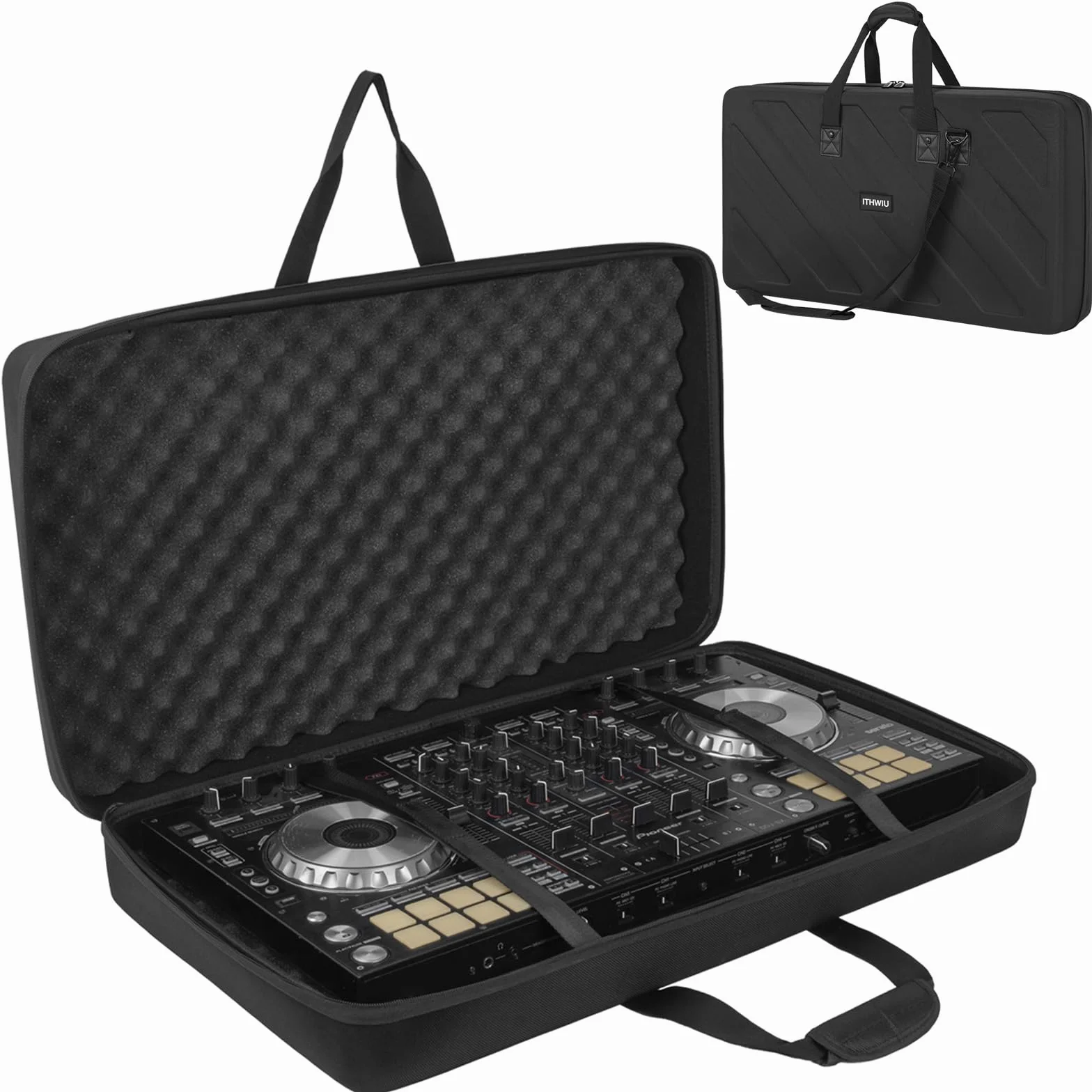 OUUTMEE DJ Bolso rígido de transporte, estuche para controlador DJ para Pioneer DDJ, bolsa de almacenamiento para viajes, Black, DDJ-1000/1000SRT