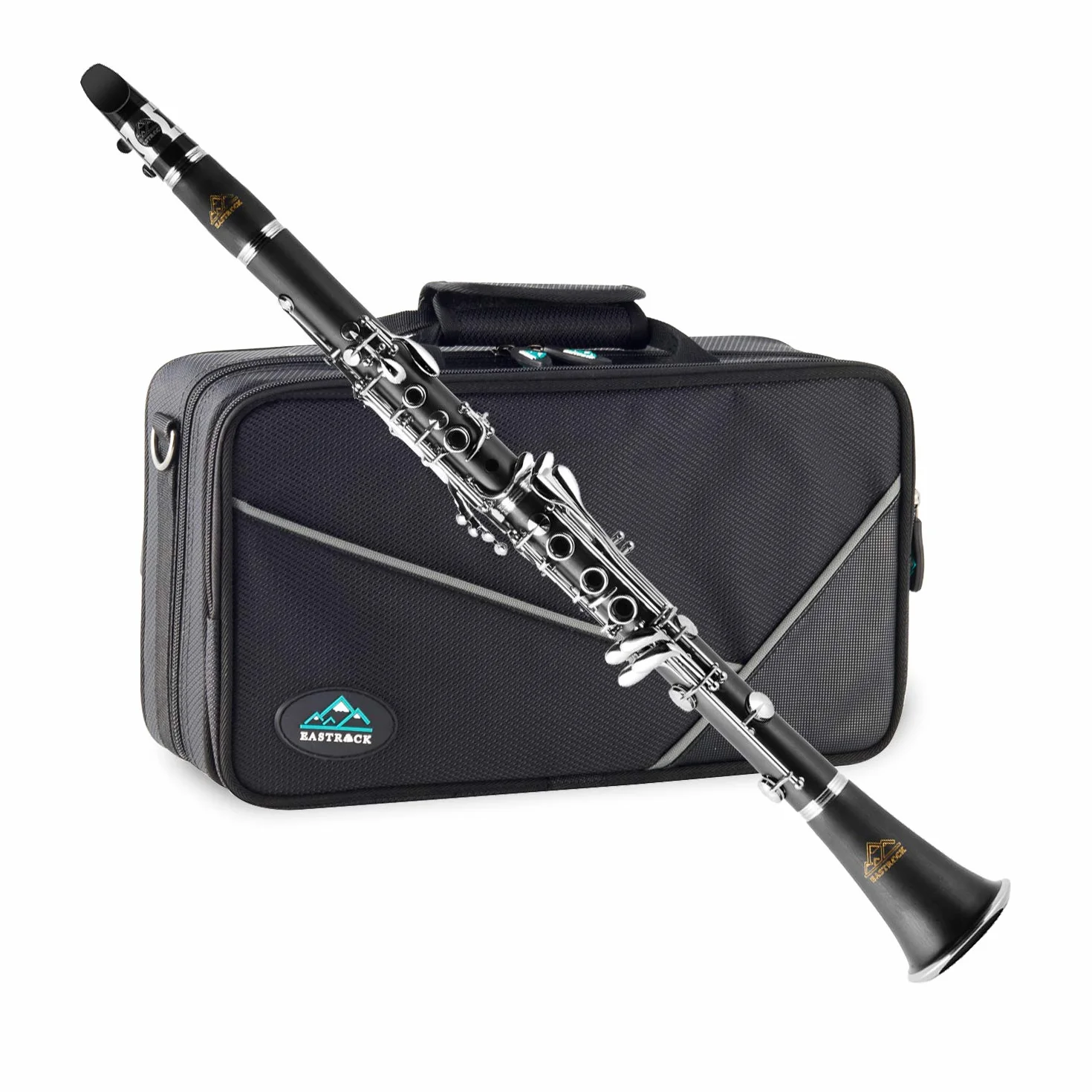 Eastrock clarinete bb Flat 17 Nickel Key Black Suitable for Beginner &Students with 2 barrel hard clarinete box