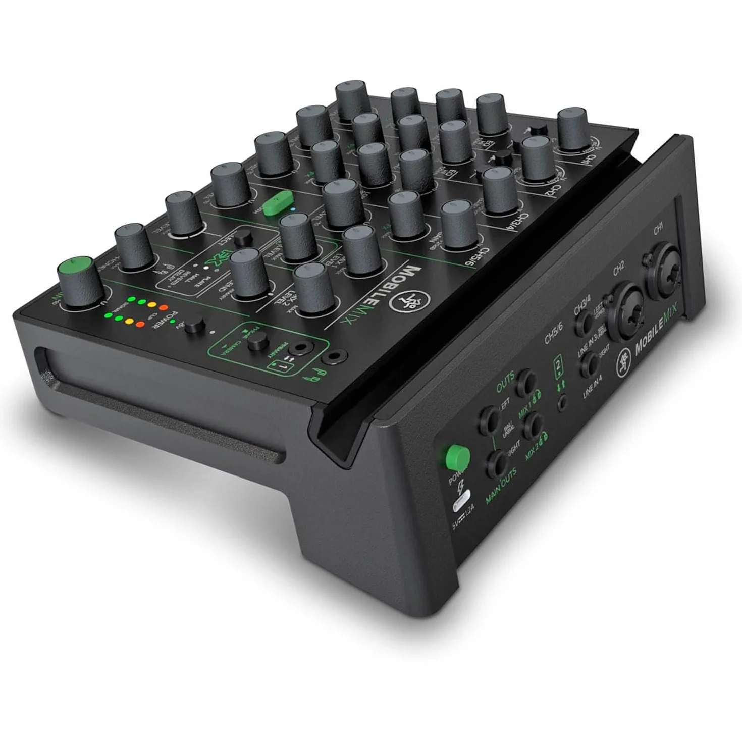 MACKIE MobileMix mezclador de 8 canales alimentado por USB para producción audiovisual, sonido en directo y streaming con instrumentos, micrófonos y Bluetooth