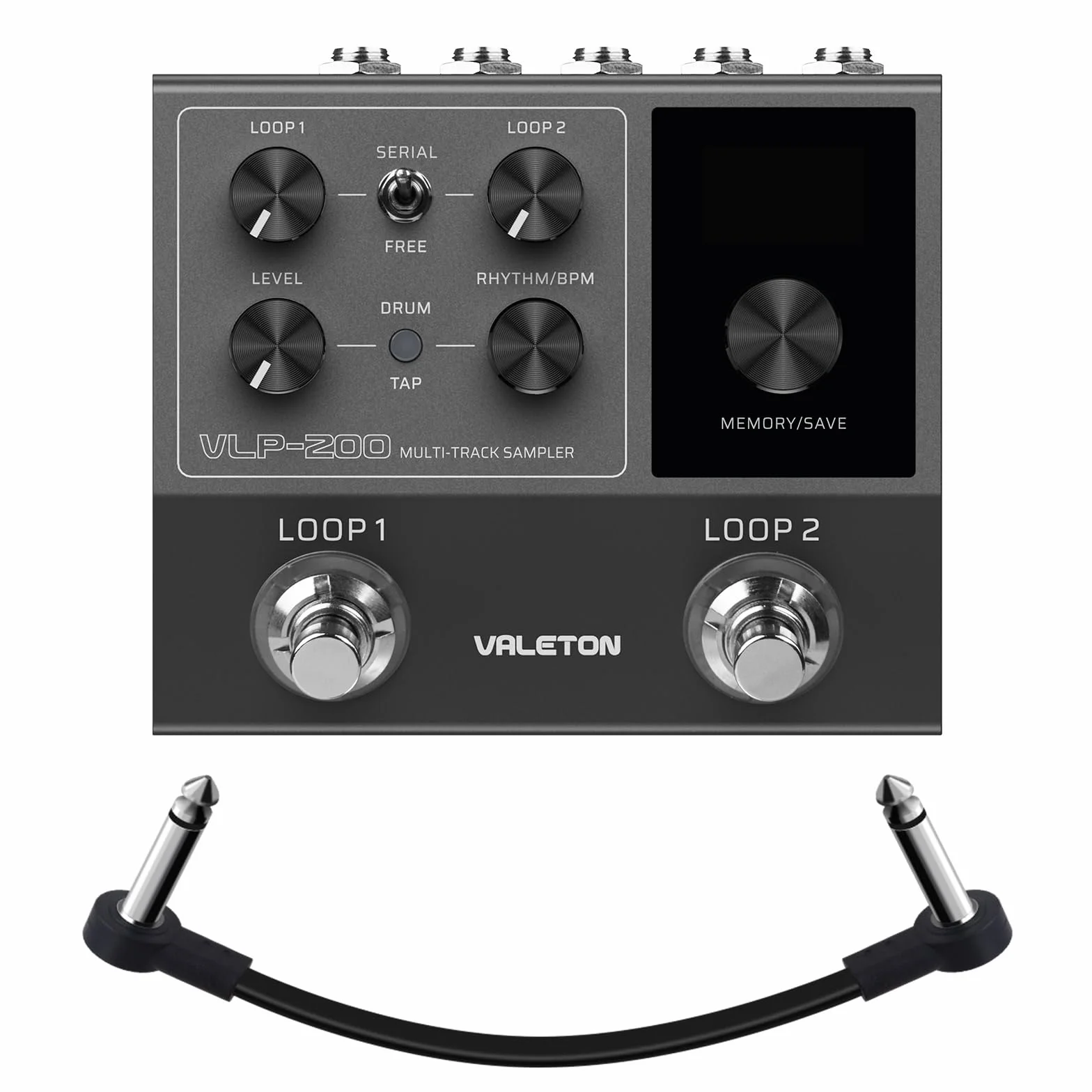 VALETON Pedal Looper Doble Pista Estéreo 99 Espacios de almacenamiento de proyectos Soporte de software Looper para guitarra, bajo, teclado, voz Batería VLP-200