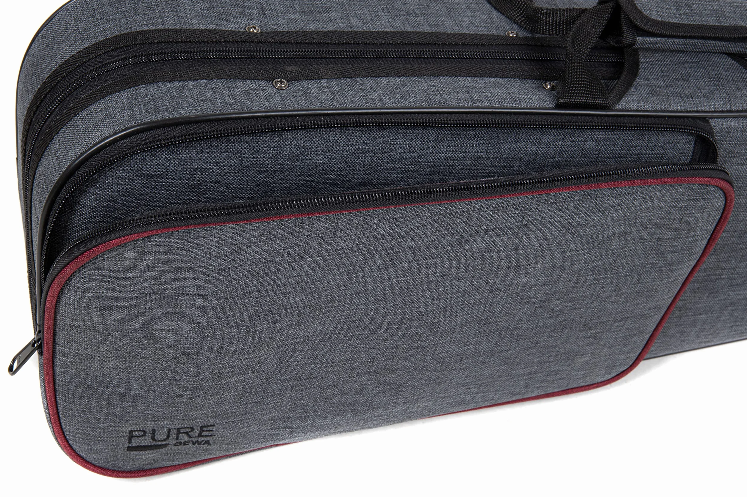 PURE GEWA Estuche para violín en gris con correas de mochila y asa de transporte 4/4
