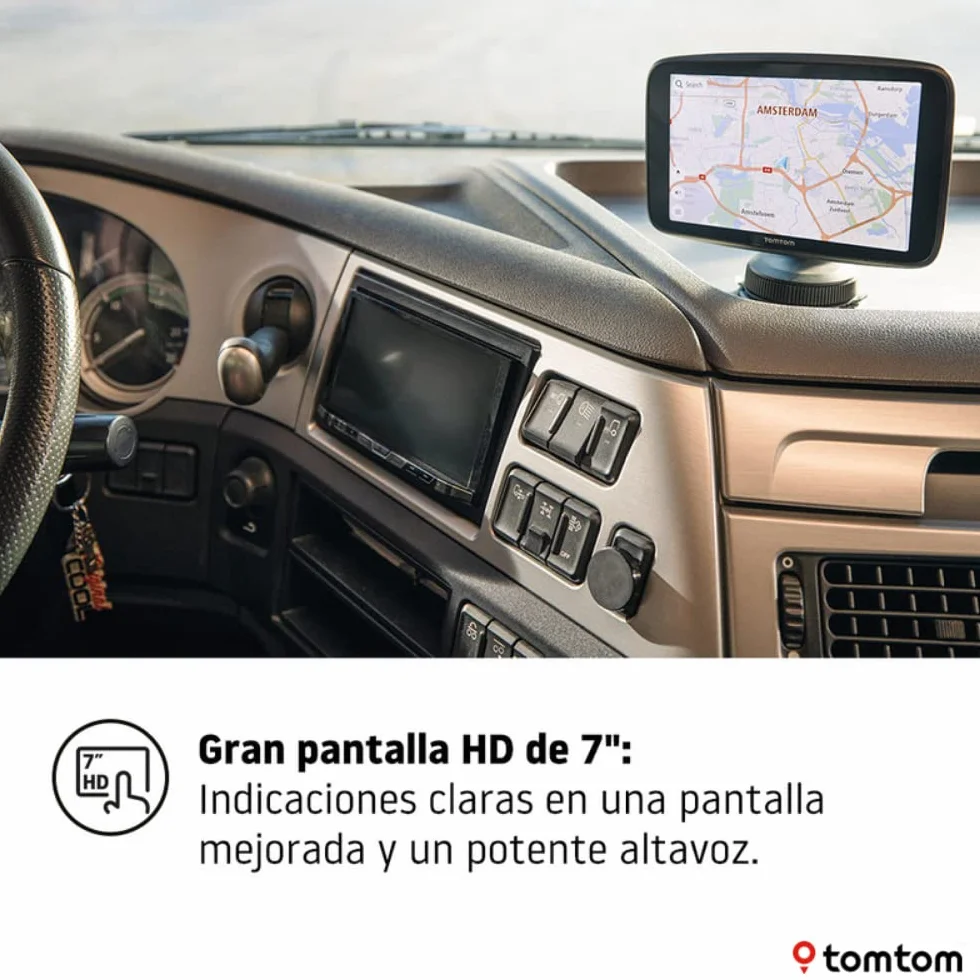 TomTom GO Expert GPS Navegador 7 Pulgadas HD Mapas Mundiales Alertas Restricción WiFi