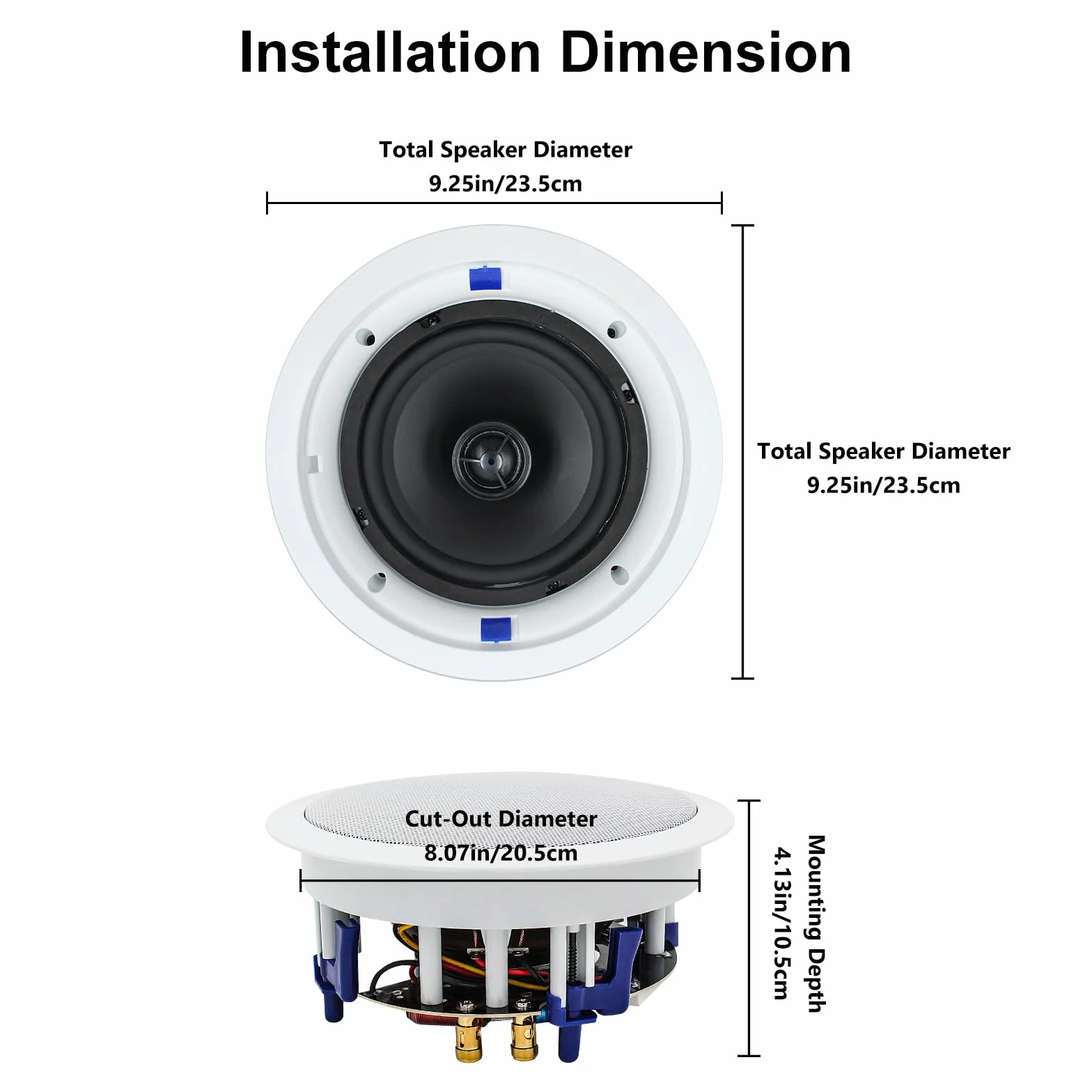 Herdio Paquete de Altavoces de Techo de 2 vías de 6,5 Pulgadas y 600 vatios, Sistema de Cine en casa, Sala de Estar, Oficina,Compatible con Bluetooth(4 Altavoces)