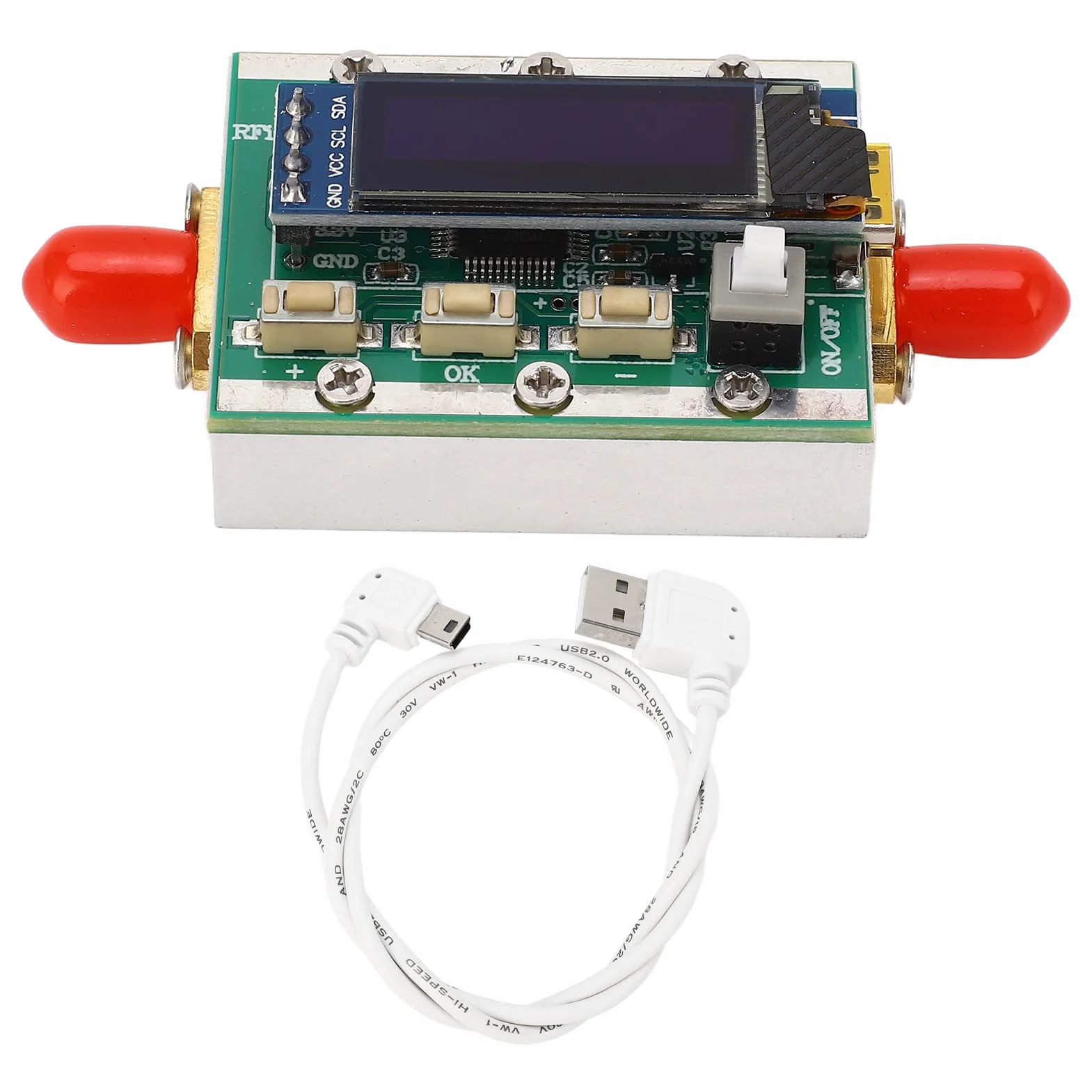 Atenuador Programable RF, Módulo Digital de 1-3800MHz con Atenuación Ajustable de 0-31dB Paso de 1dB, Interfaz RP SMA para Analizador de Espectro de Generador de Señal