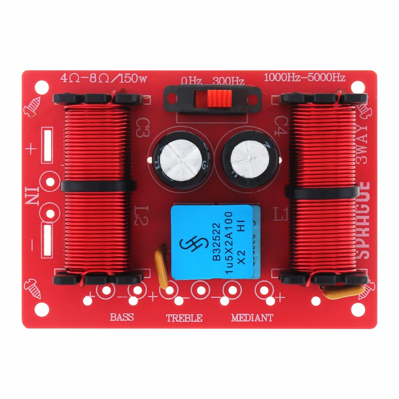 Altavoz cruzado de 3 vías, 150 W, 3 vías, 3 altavoces, altavoces HiFi, divisor de frecuencia de audio, filtros cruzados
